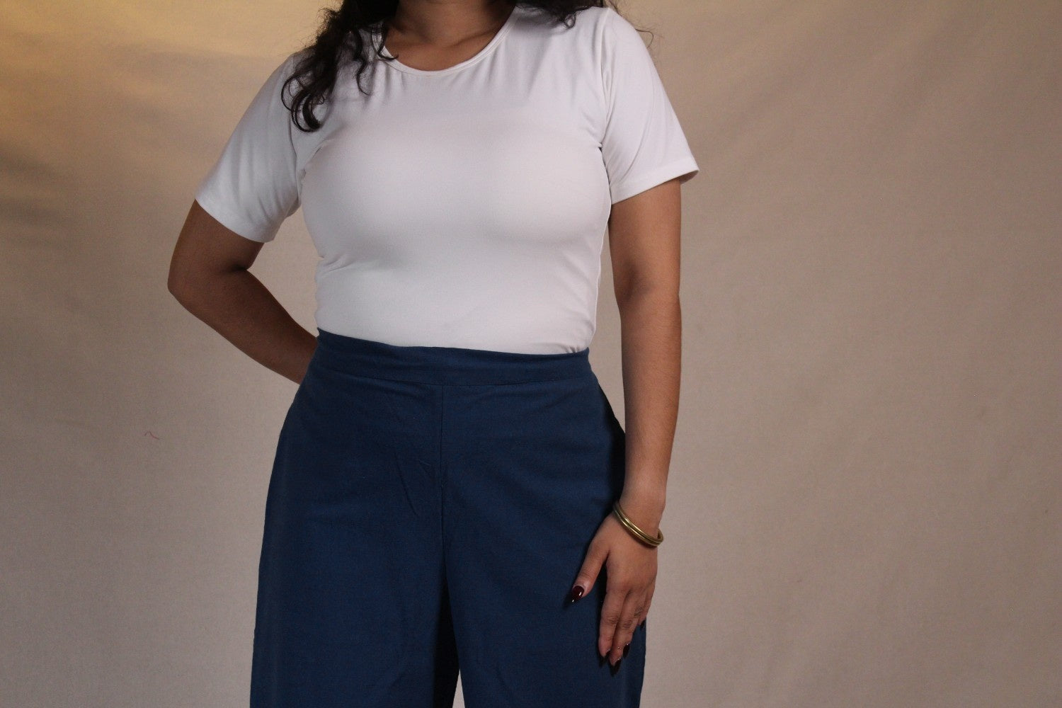 Blue Cotton Easy Pants for Women | Ray Ethnic