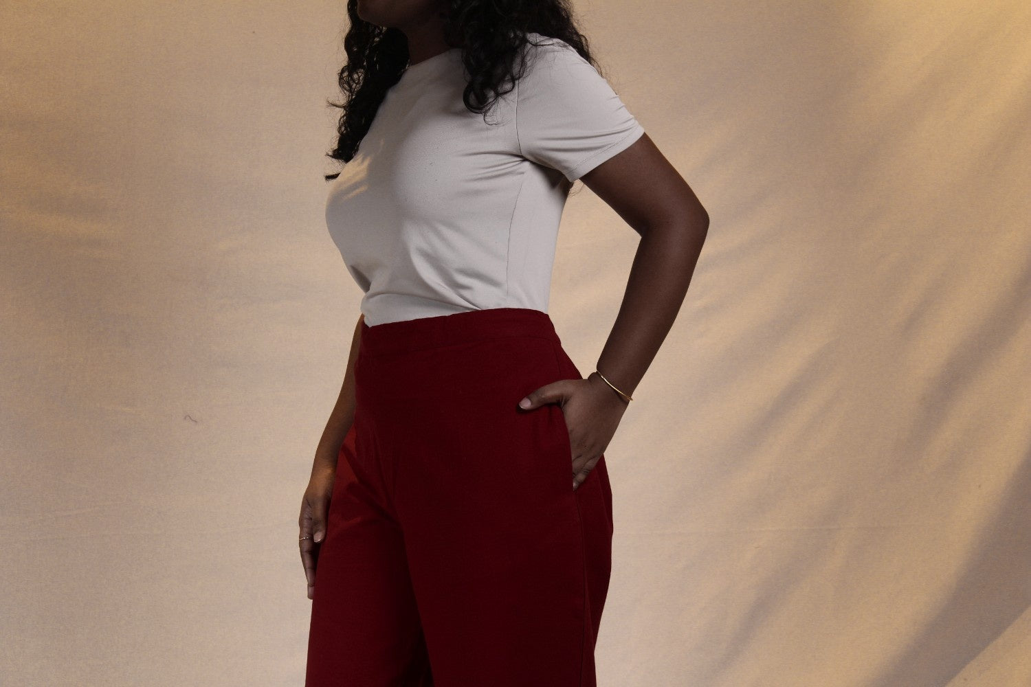 Maroon Cotton Easy Pants for Women | Ray Ethnic