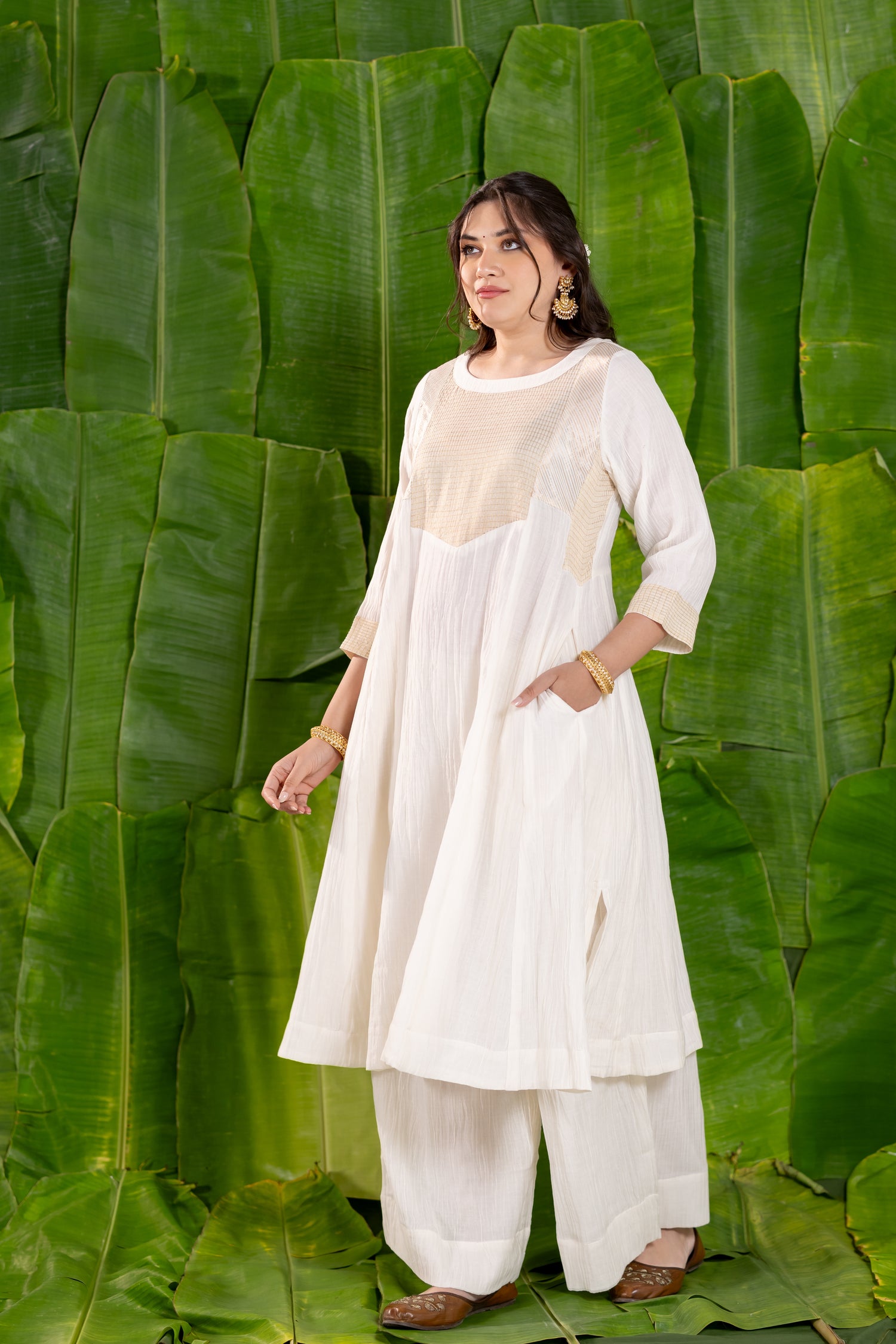 Mul Chanderi Co-ord Set with Dupatta