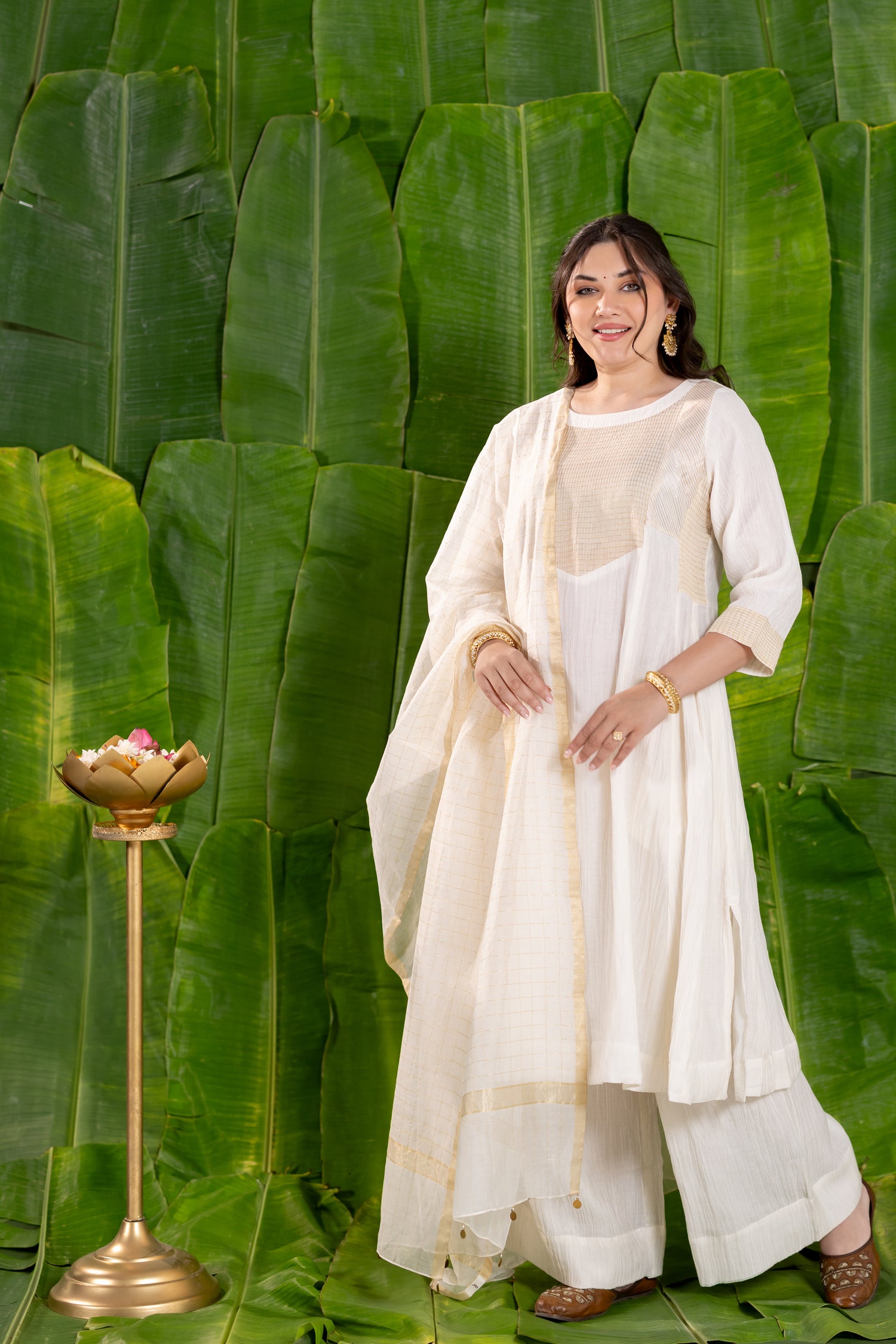 Mul Chanderi Co-ord Set with Dupatta