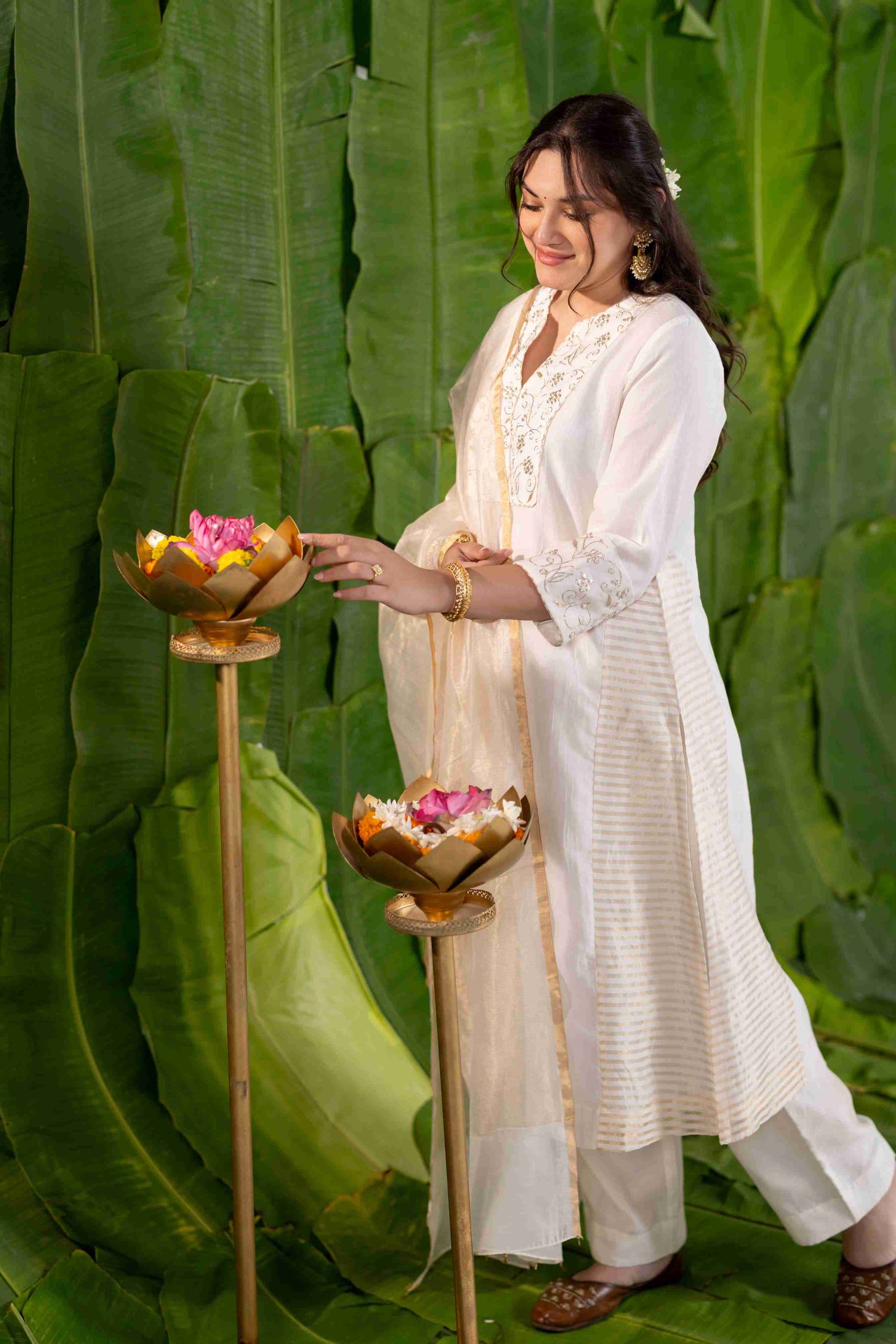 Mul Chanderi Kurta Set with Dupatta