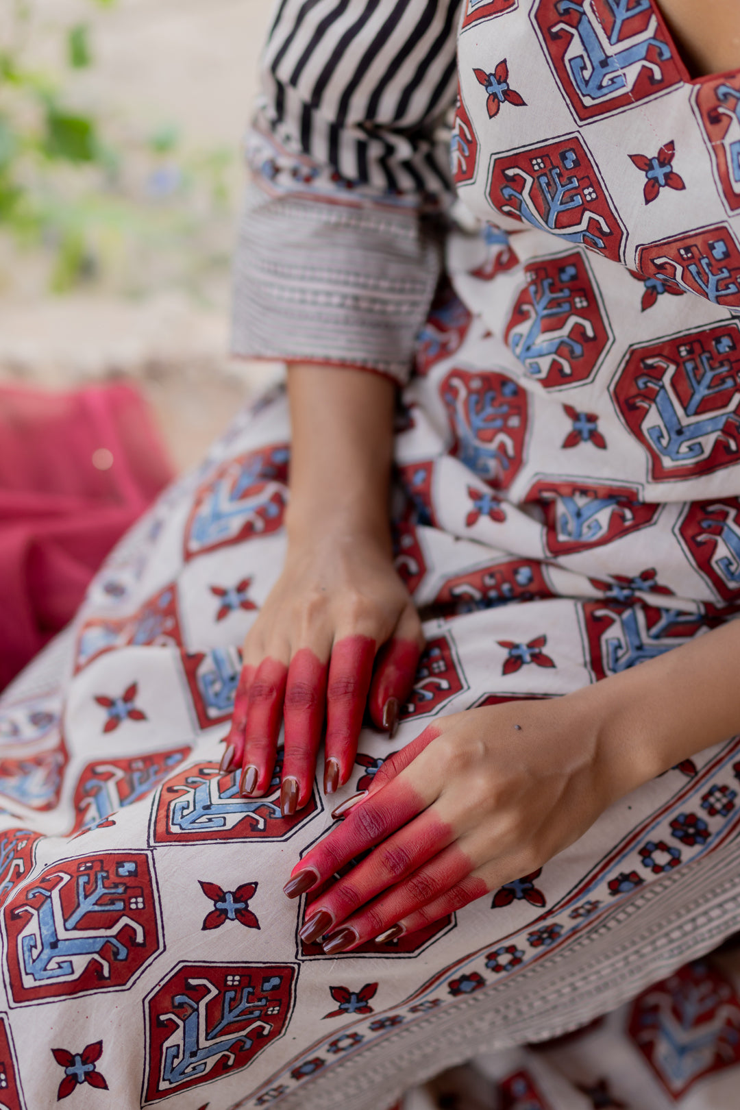 Women's Block Print Mul Cotton Kurta - Mehrab