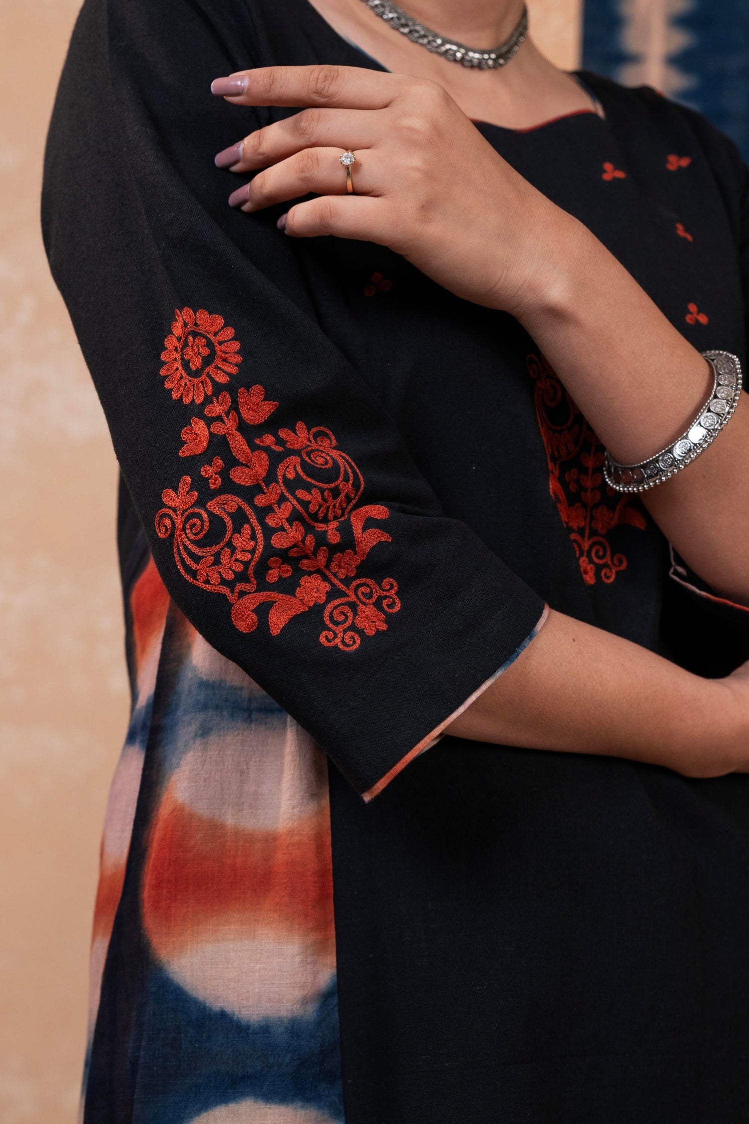 Aakaar Black Clamp Cotton Set Of 2 | Ray-ethnic