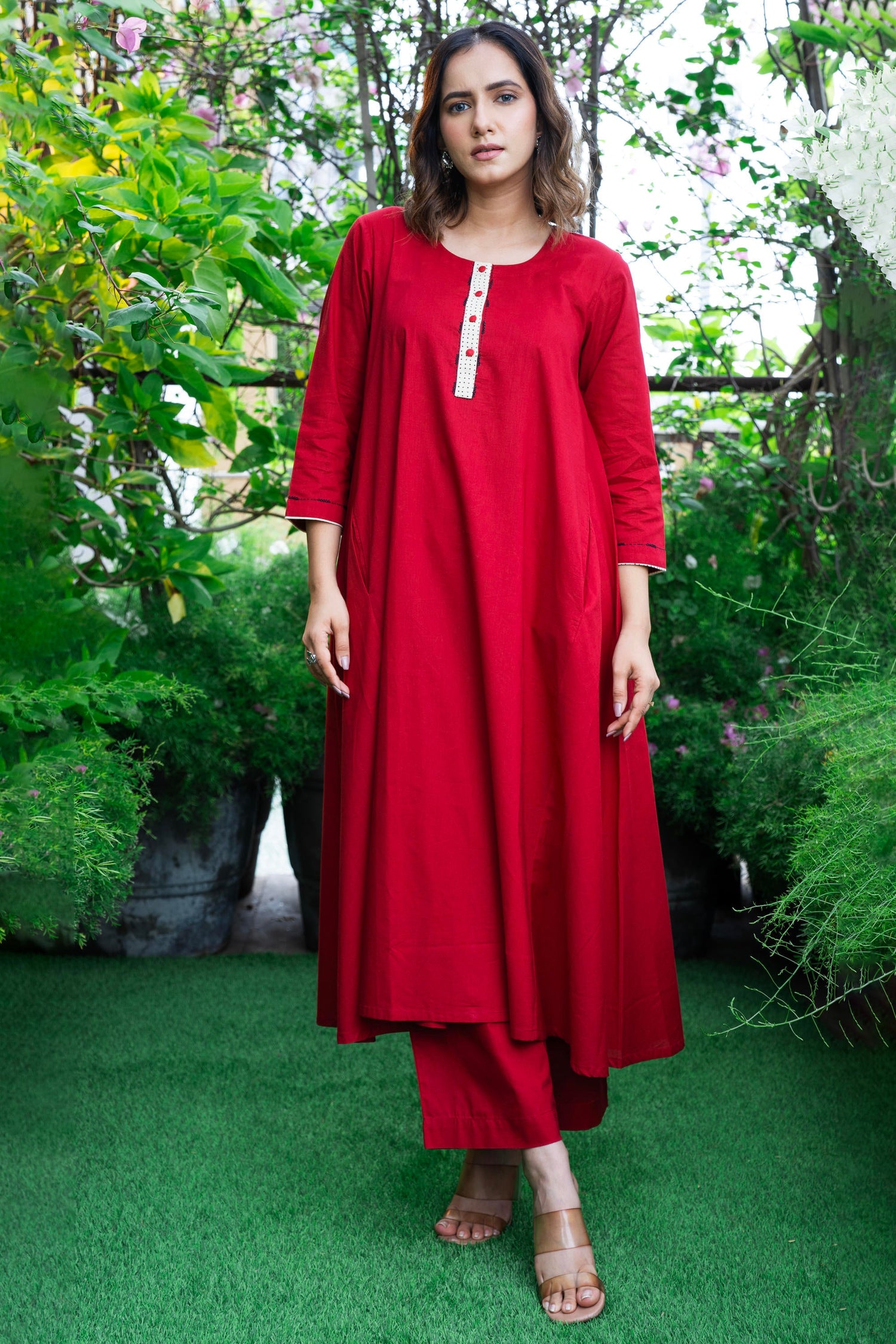 Aakaar Maroon Ajarakh Cotton Set Of 2 | Ray-ethnic