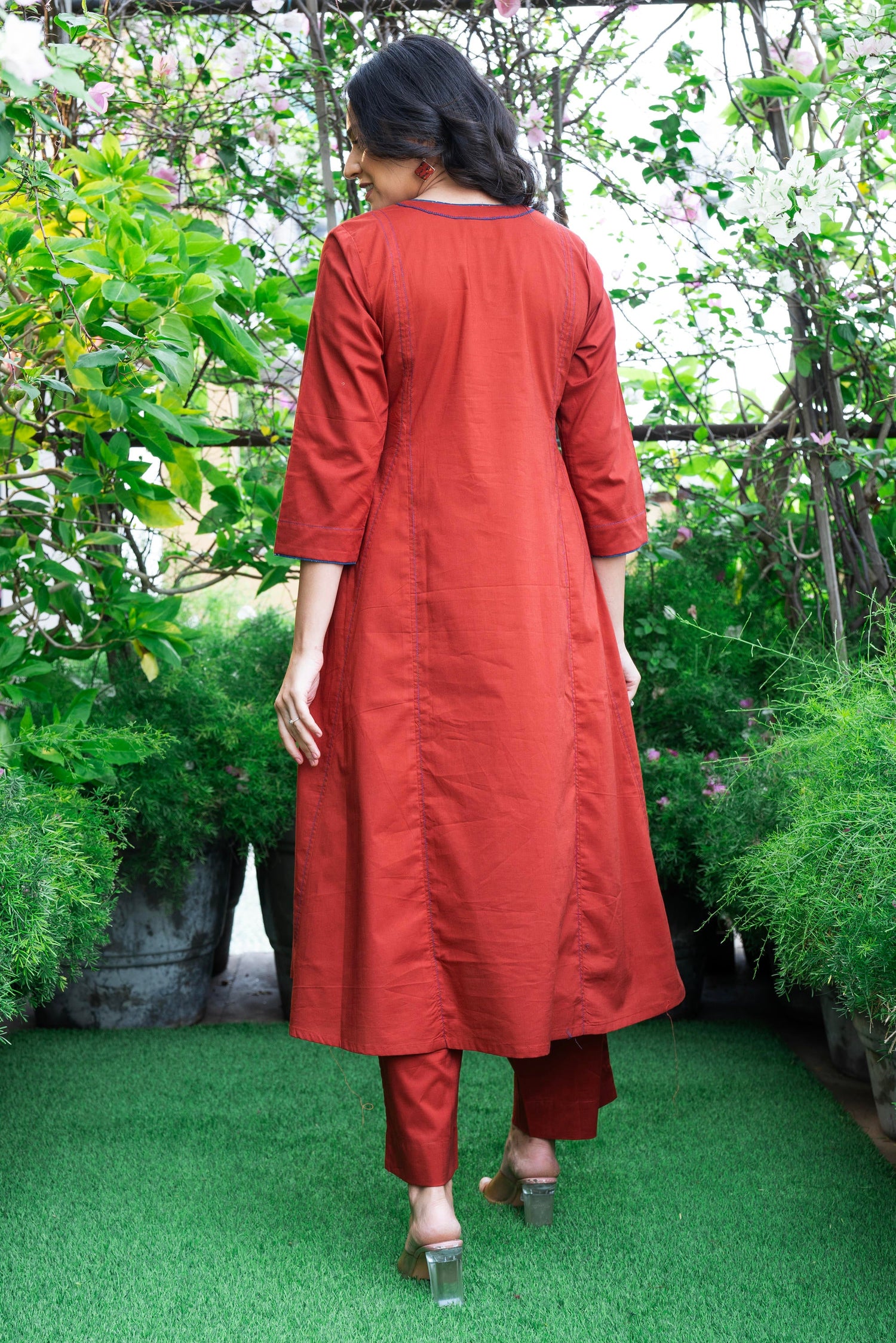 Aakaar Rust Ajarakh Cotton Set Of 2 | Ray-ethnic