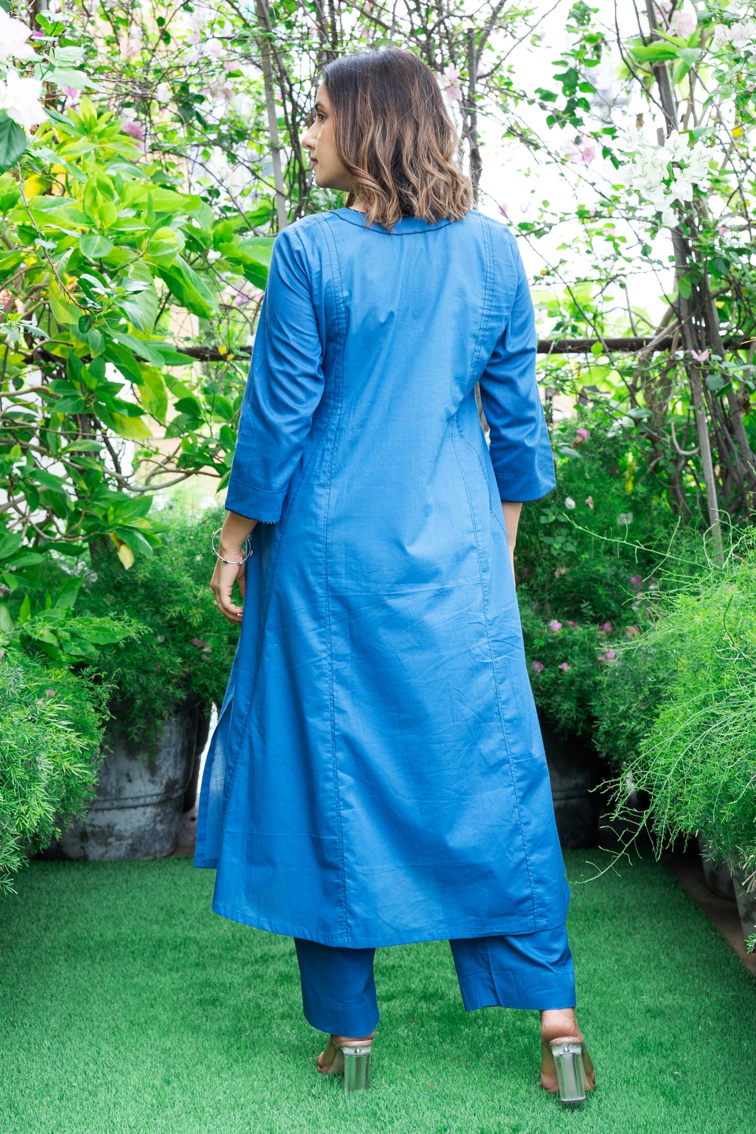 Aakaar Ink Blue Ajarakh Cotton Set Of 2 | Ray-ethnic