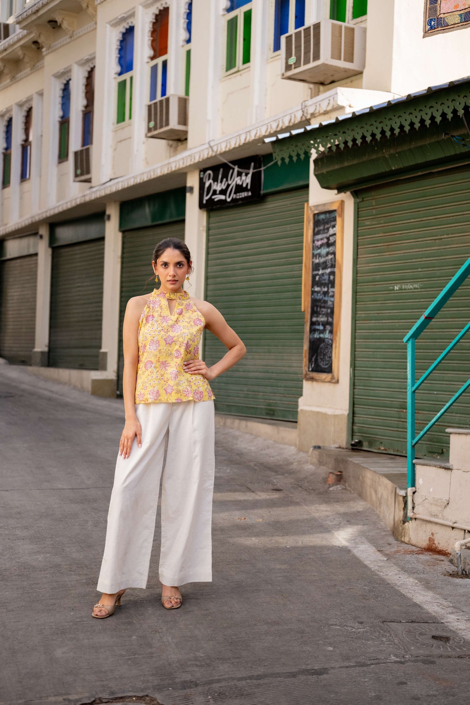 Mul Cotton Halter Neck Cutout Top – Secret Garden