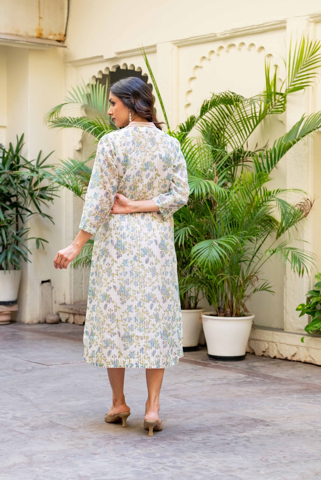 Mul Cotton & Kota Block Print Layered Dress – Secret Garden