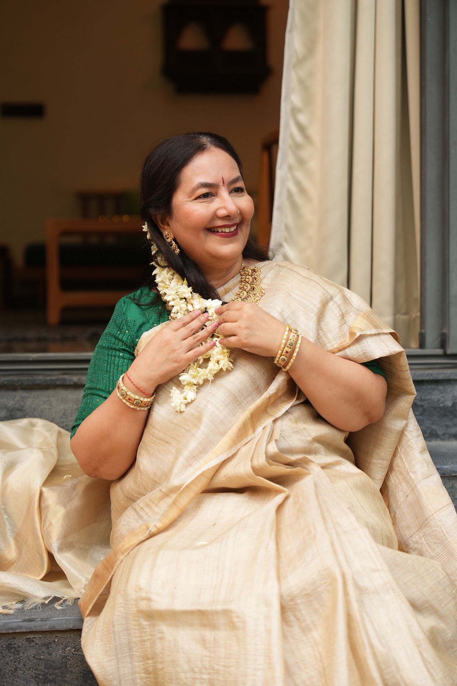 Ek Dor Tassar Gicha Silk Saree – Graceful Handwoven Elegance