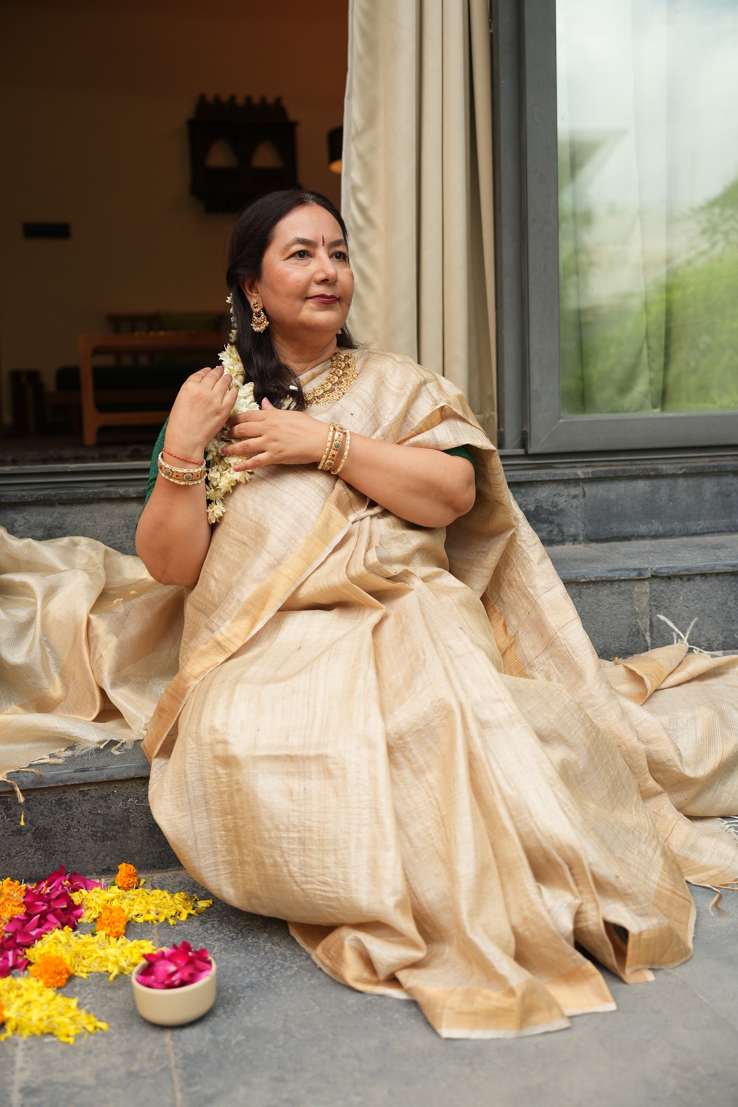 Ek Dor Tassar Gicha Silk Saree – Graceful Handwoven Elegance