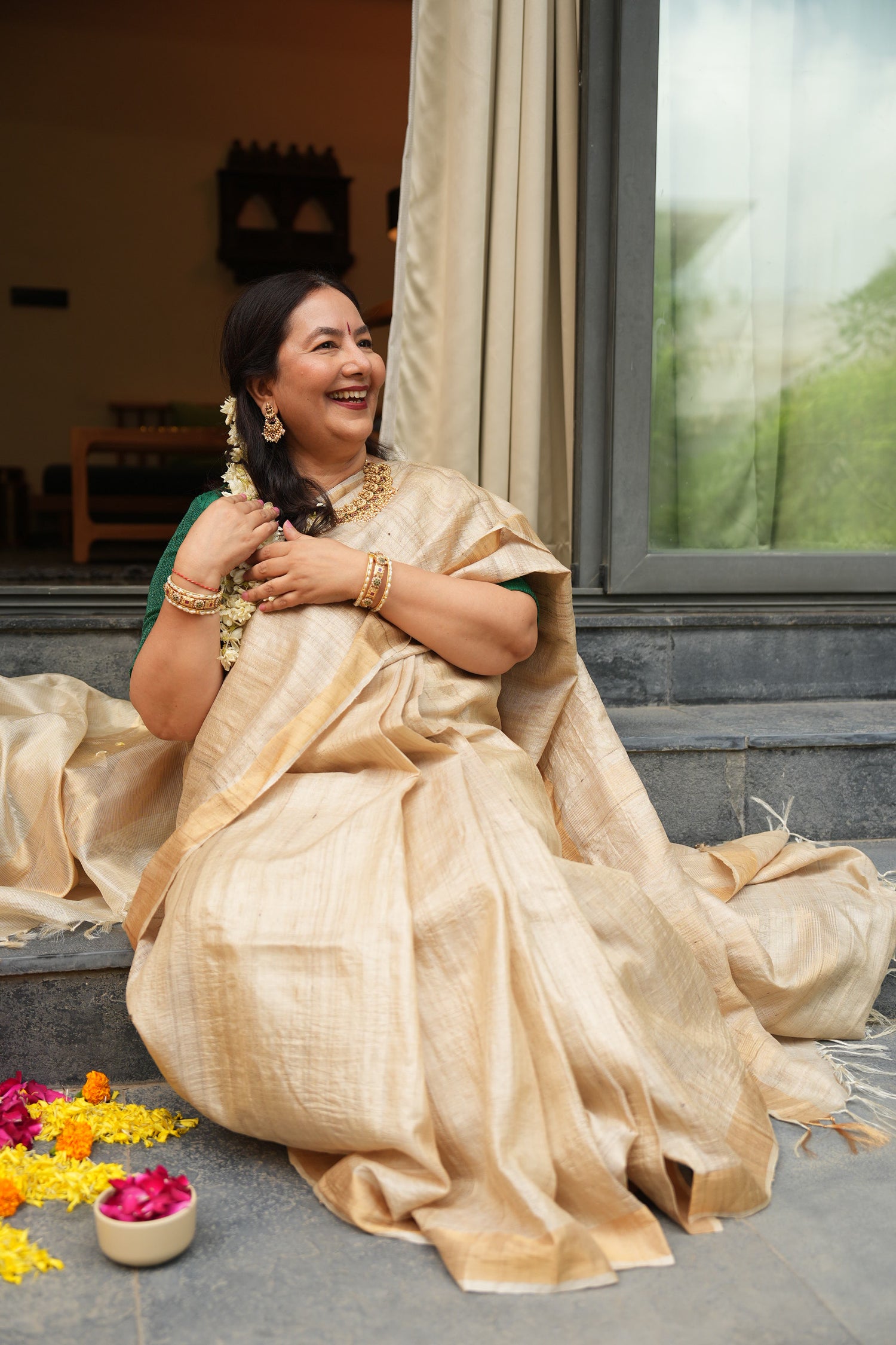 Ek Dor Tassar Gicha Silk Saree – Graceful Handwoven Elegance