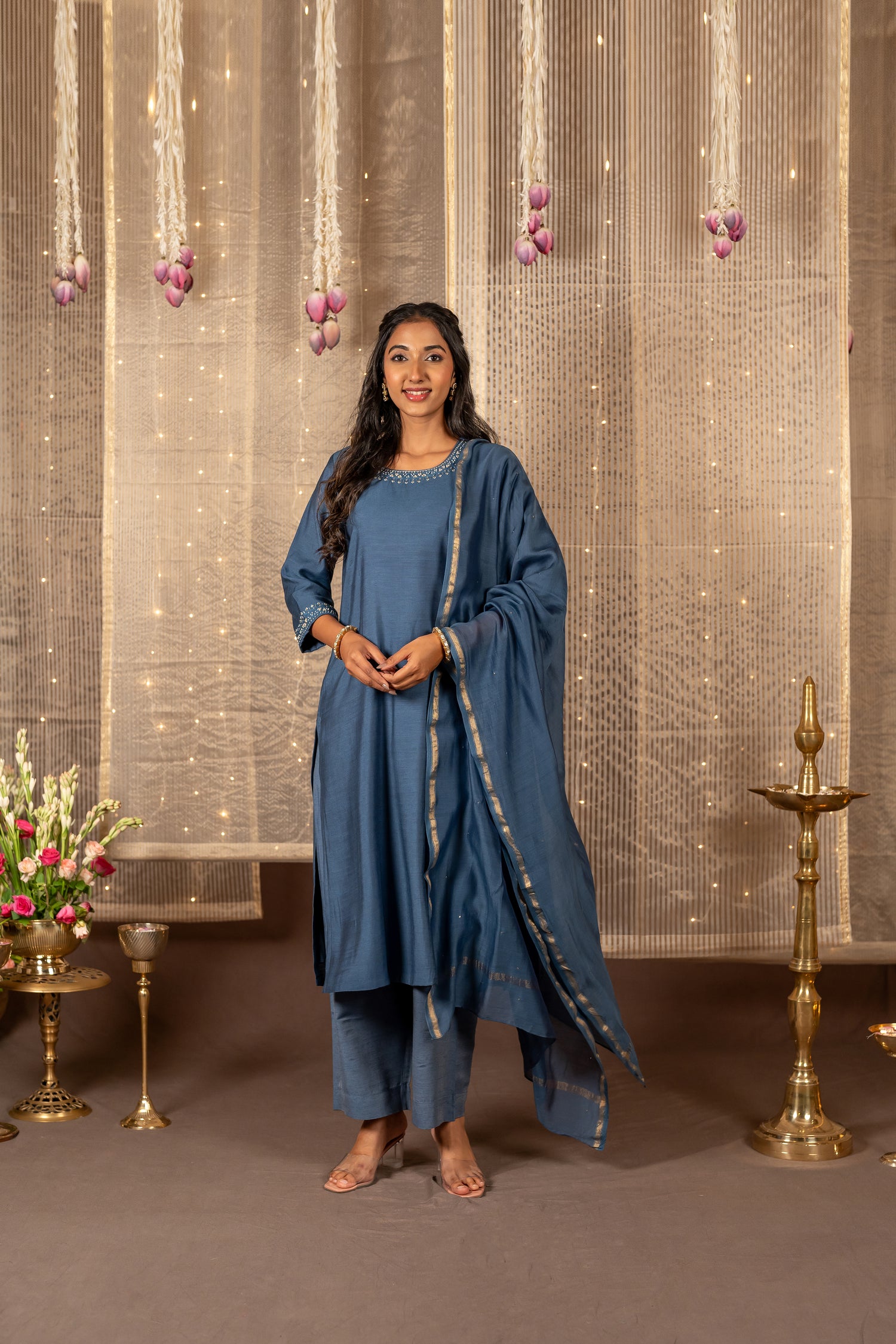 Ray Ethnic The Ira Blue Set of Three with Khat Work