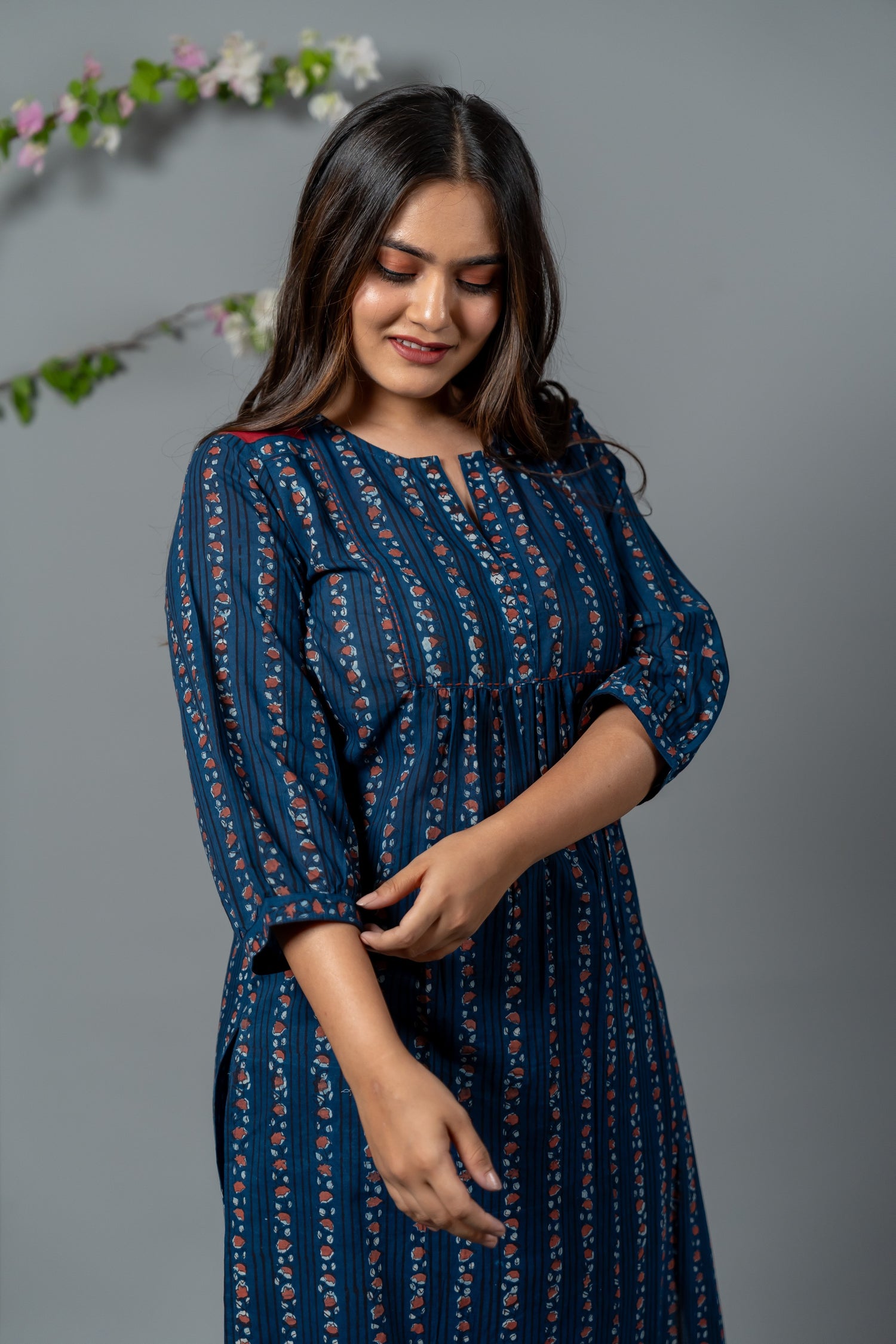 Parat Block Print Mul Cotton Kurta