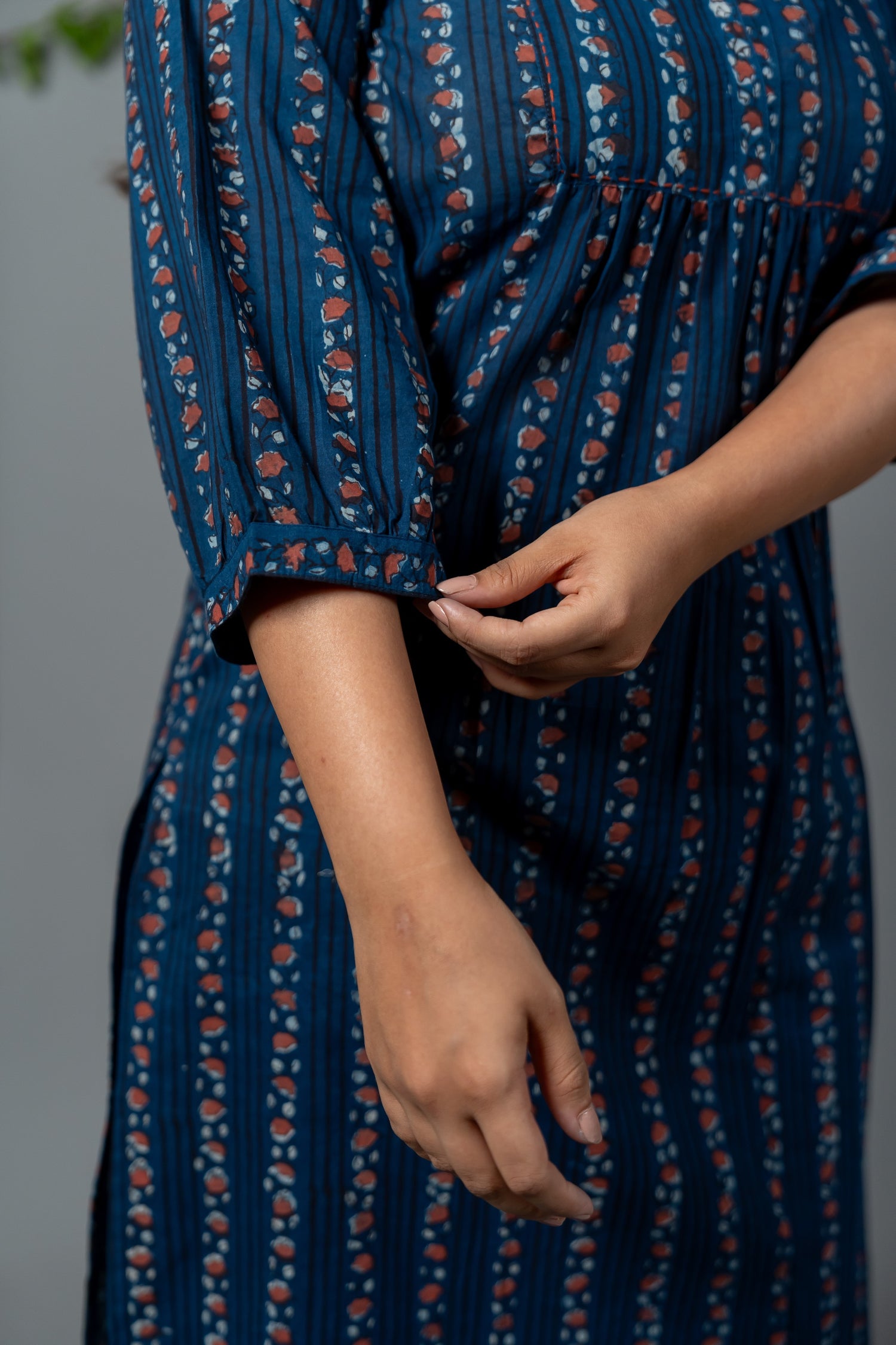 Parat Block Print Mul Cotton Kurta