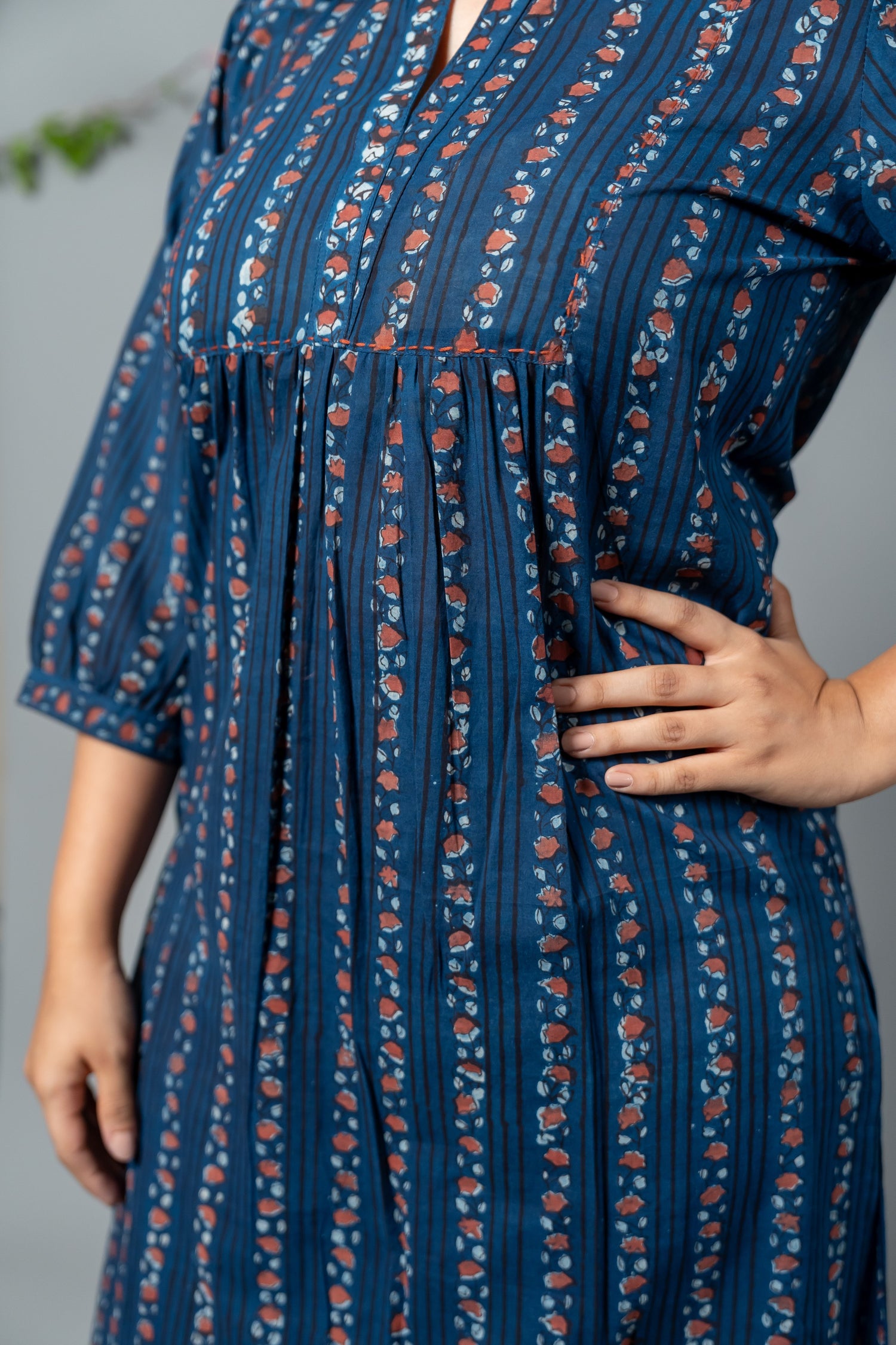 Parat Block Print Mul Cotton Kurta