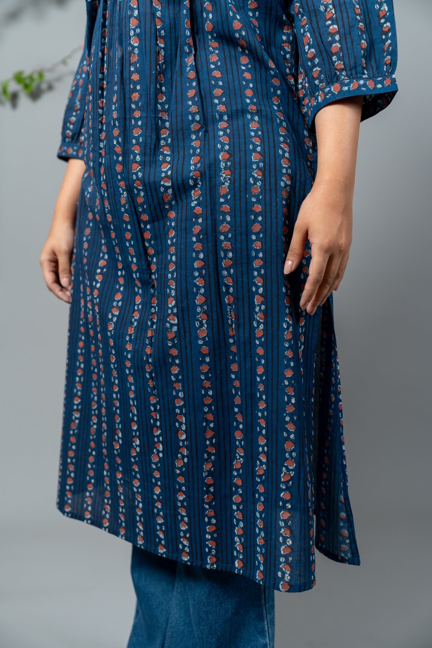 Parat Block Print Mul Cotton Kurta