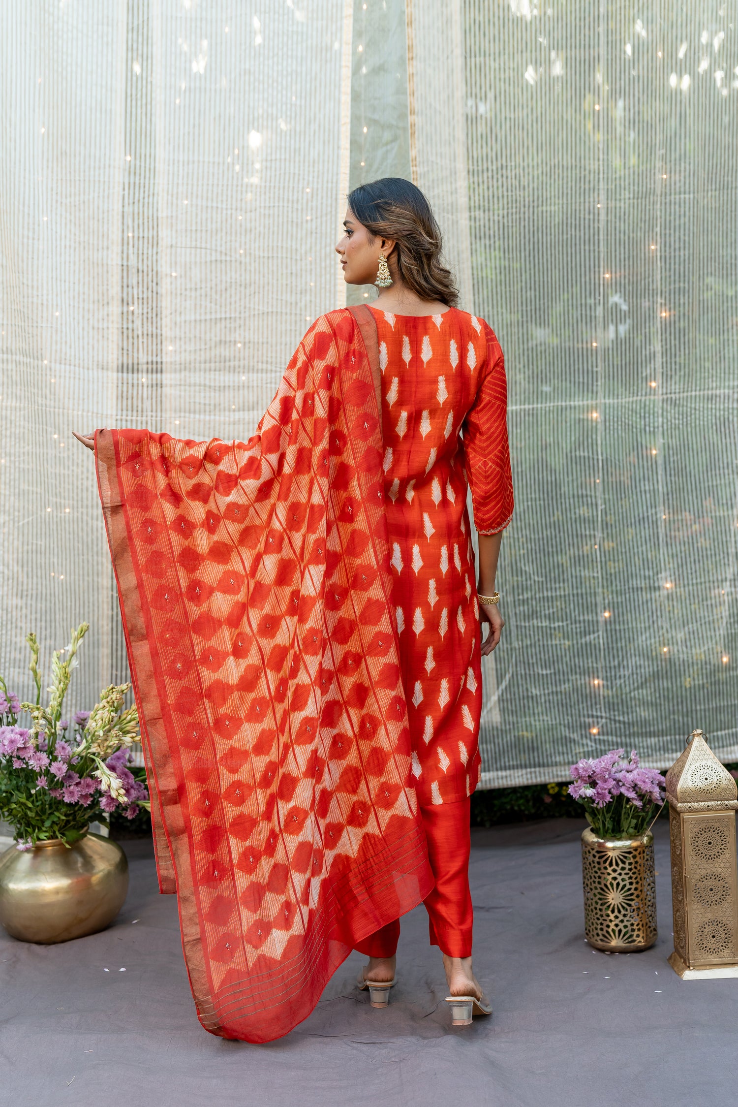 Ray Ethnic Ira – Muga Silk Set of Three with Shibori & Hand Embroidery