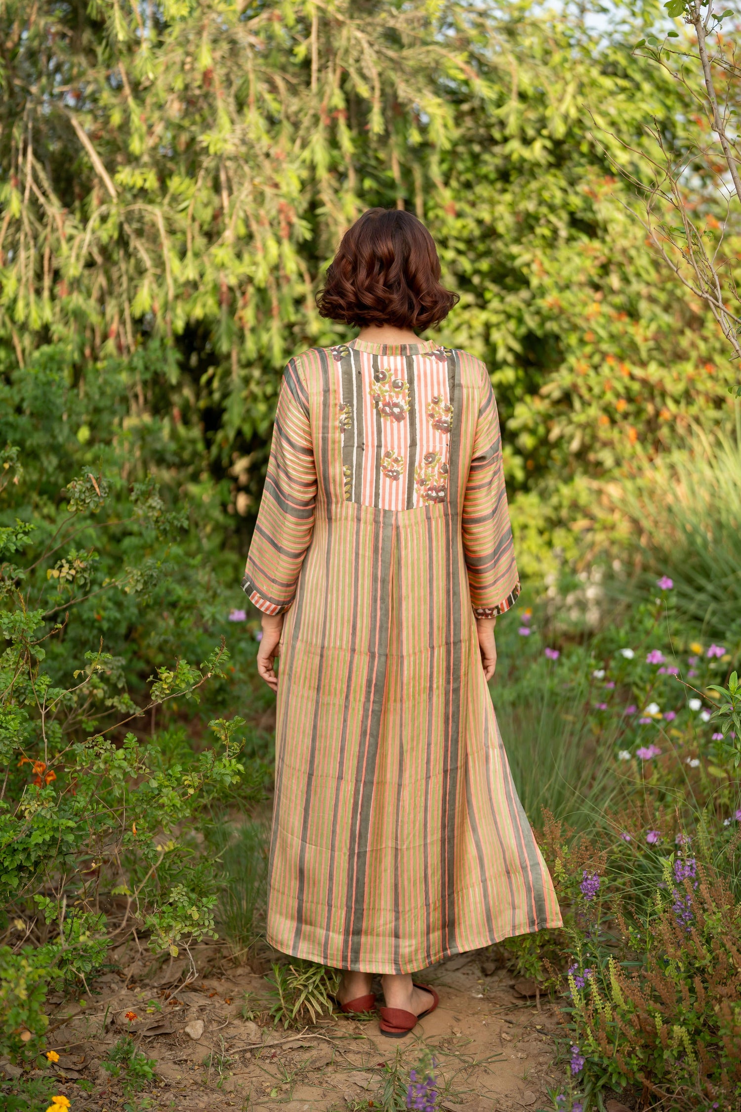 Gul Light Peach Block Printed Modal Kurta | Ray-ethnic