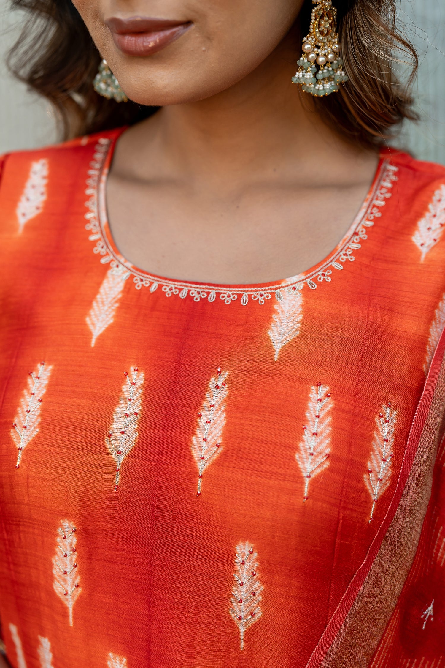 Ray Ethnic Ira – Muga Silk Set of Three with Shibori & Hand Embroidery