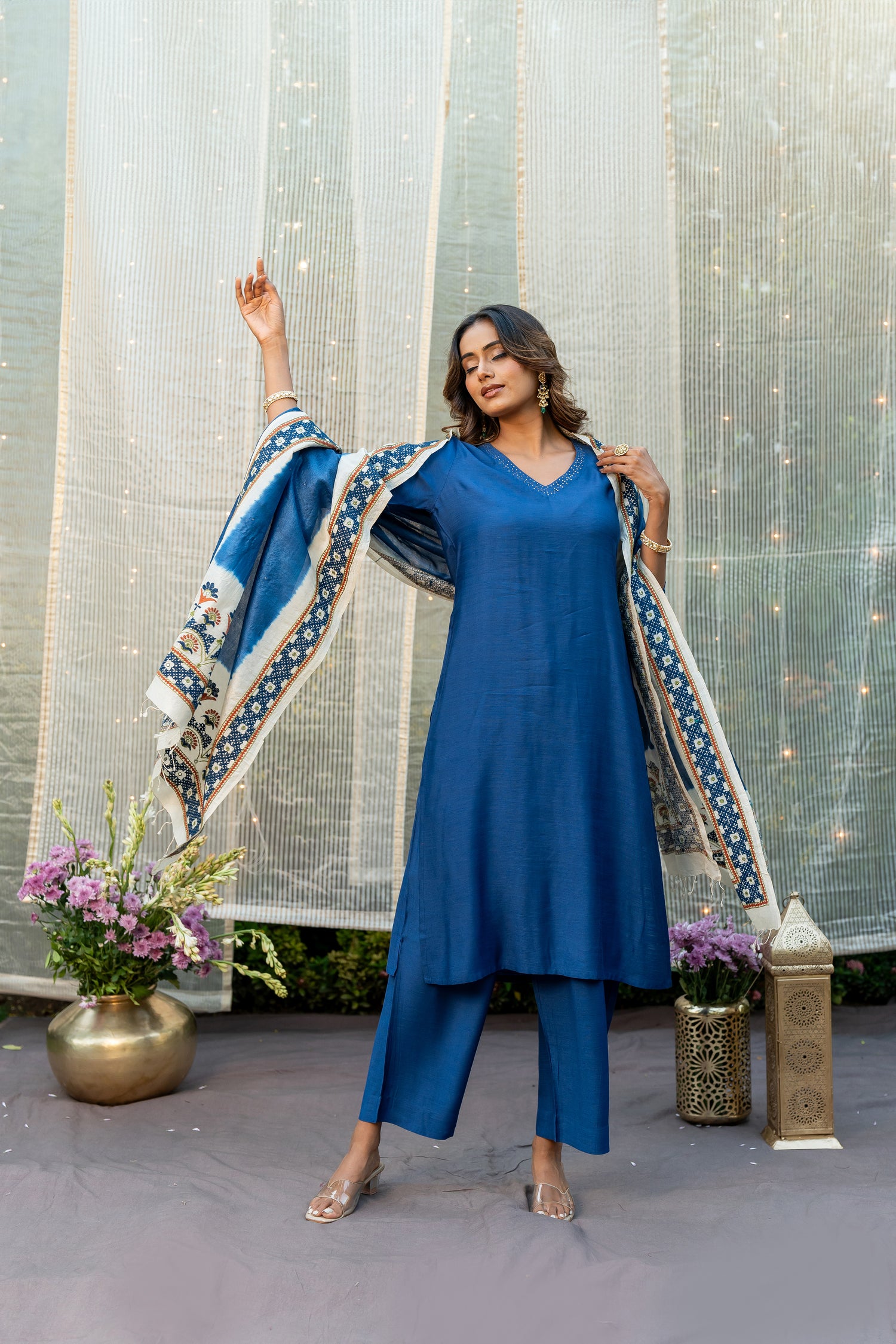 Cotton Silk Slub Badla Set of Two – The Ira by Ray Ethnic