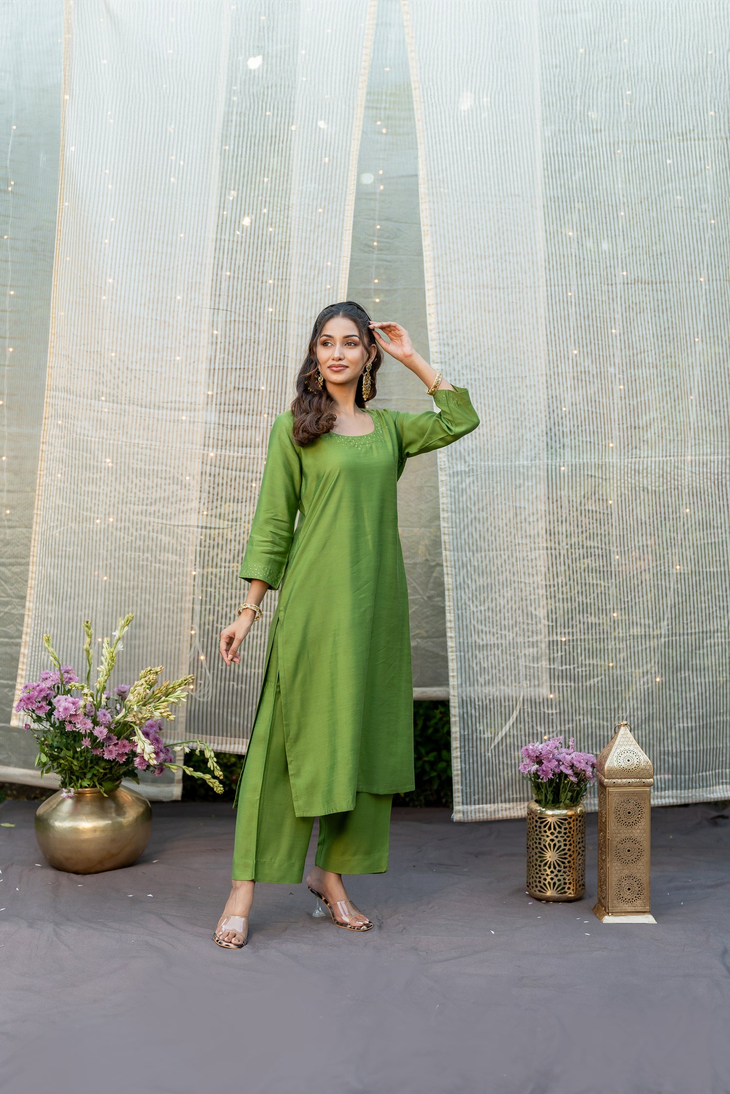 Cotton Silk Slub Badla Set of Two– The Ira by Ray Ethnic