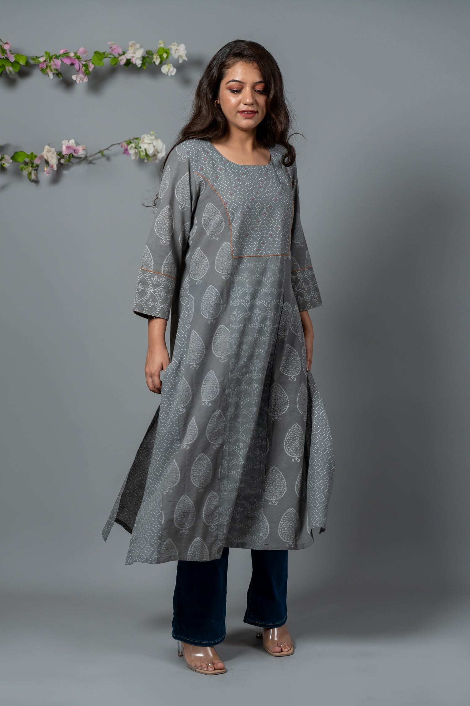 Parat Block Print Mul Cotton Kurta