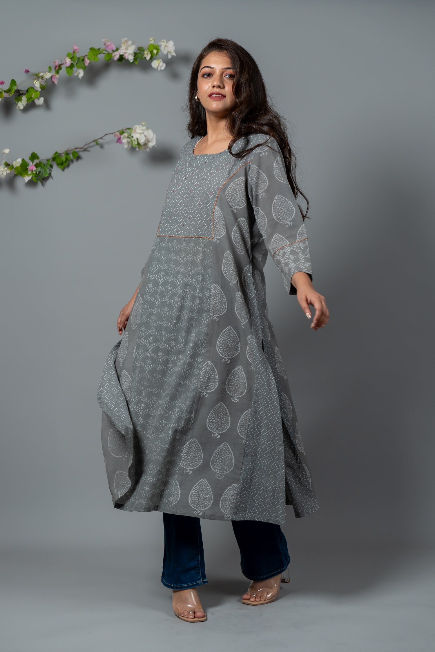 Parat Block Print Mul Cotton Kurta