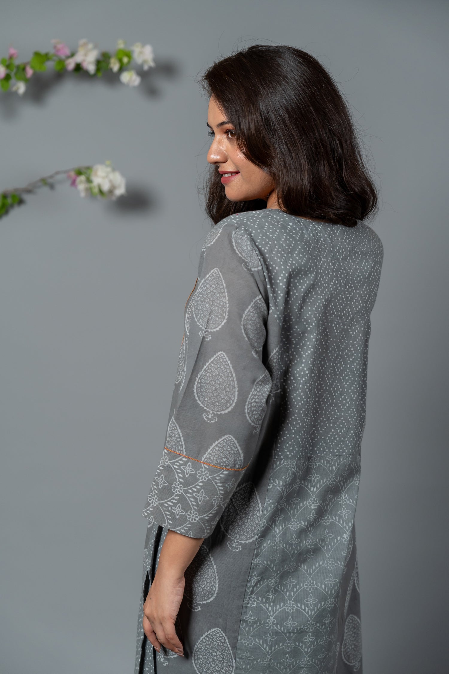 Parat Block Print Mul Cotton Kurta