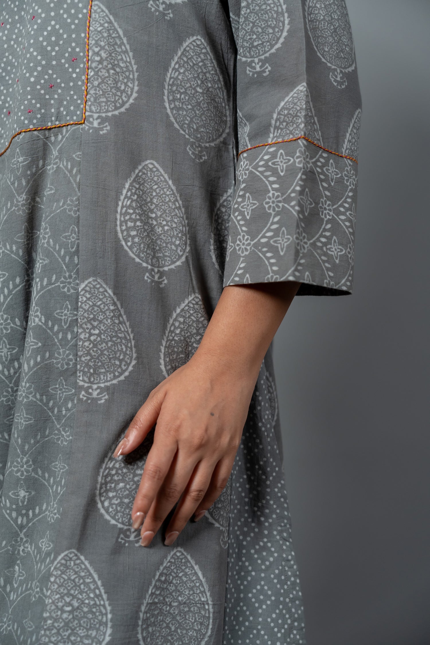 Parat Block Print Mul Cotton Kurta