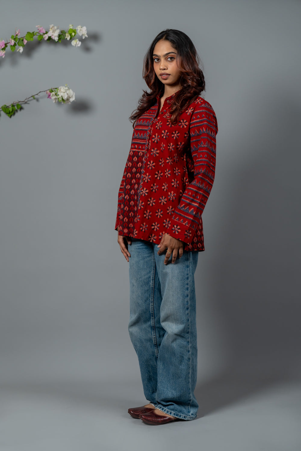 Parat Block Print Mul Cotton Top