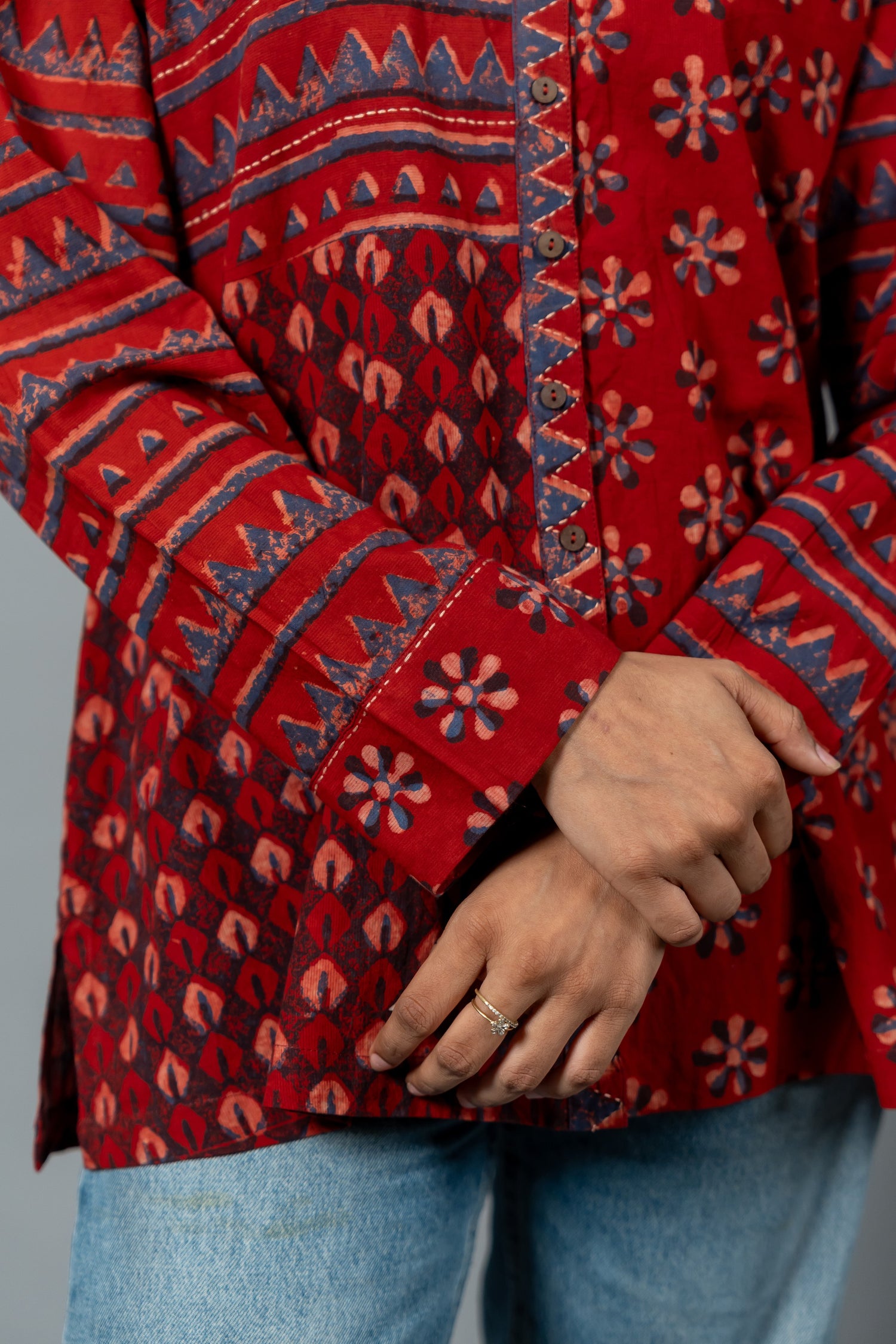 Parat Block Print Mul Cotton Top