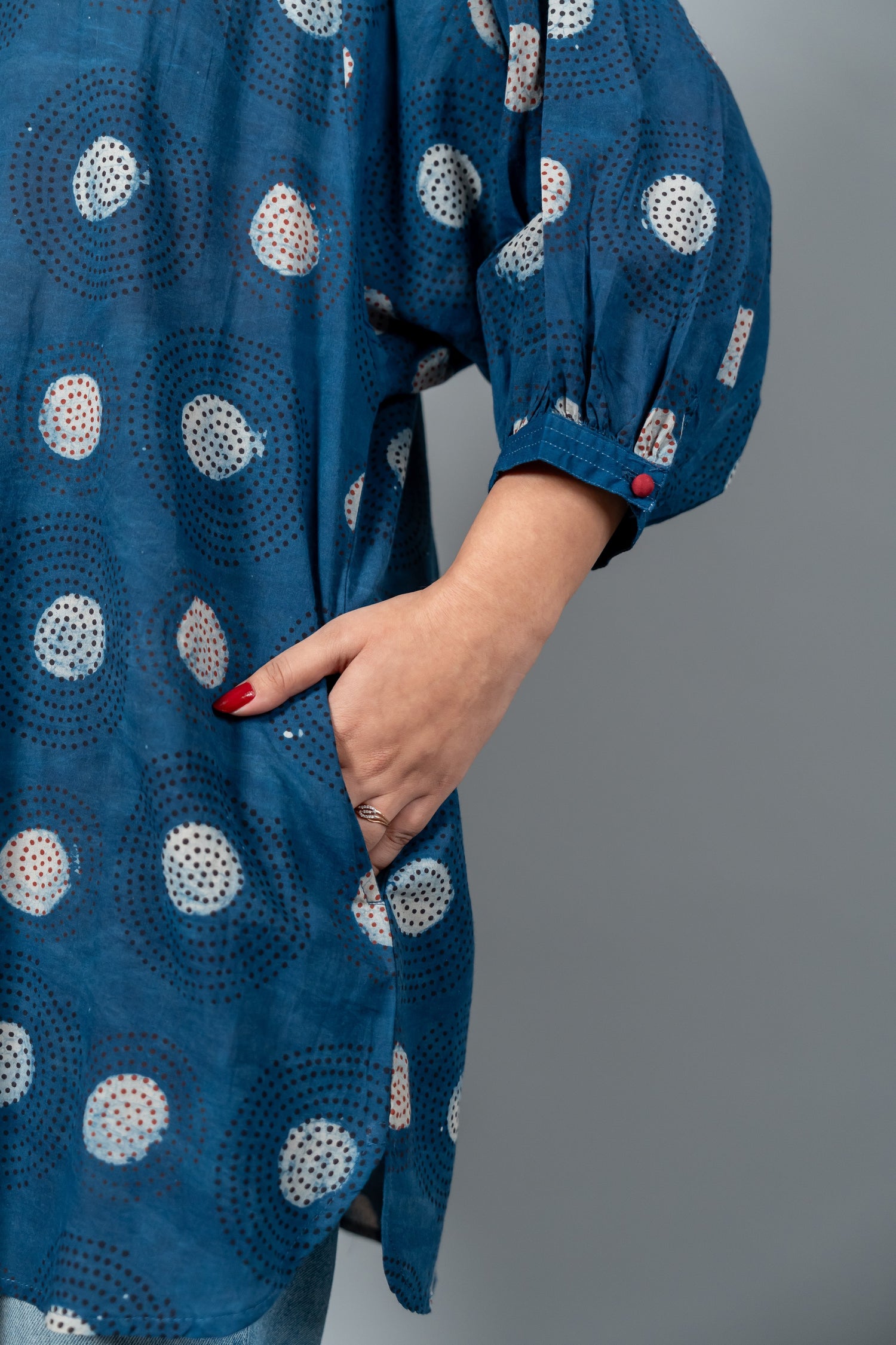 Parat- Block Print Mul Cotton Top