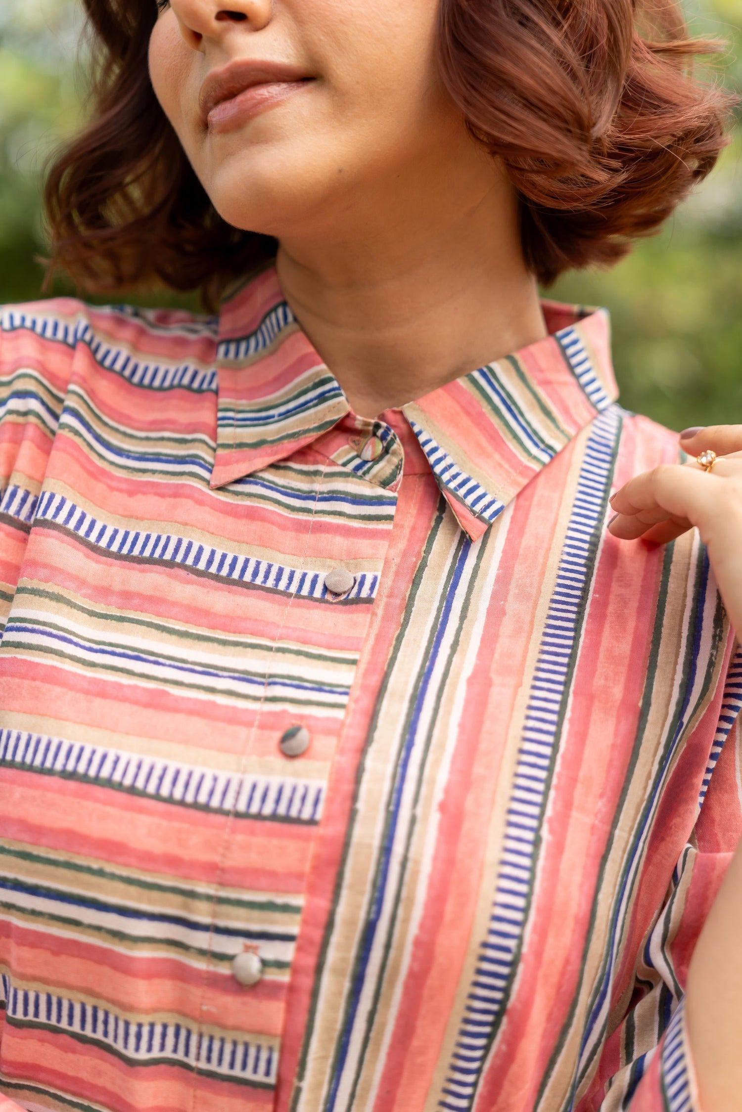 Gul Light Pink Block Print Cotton Dress | Ray-ethnic