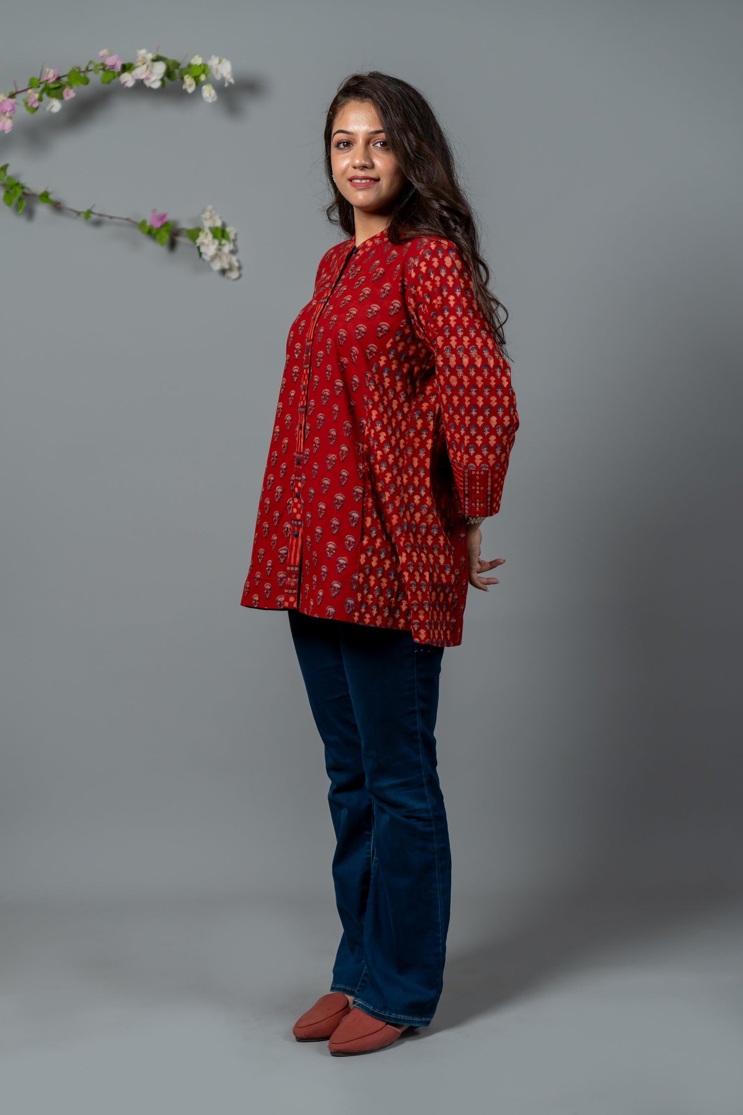 Parat Block Print Mul Cotton Top