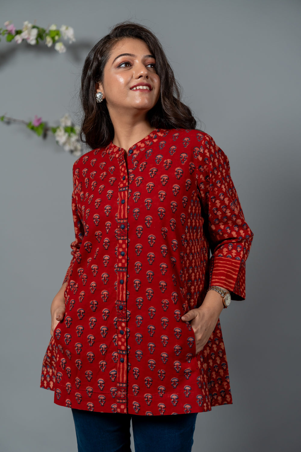 Parat Block Print Mul Cotton Top
