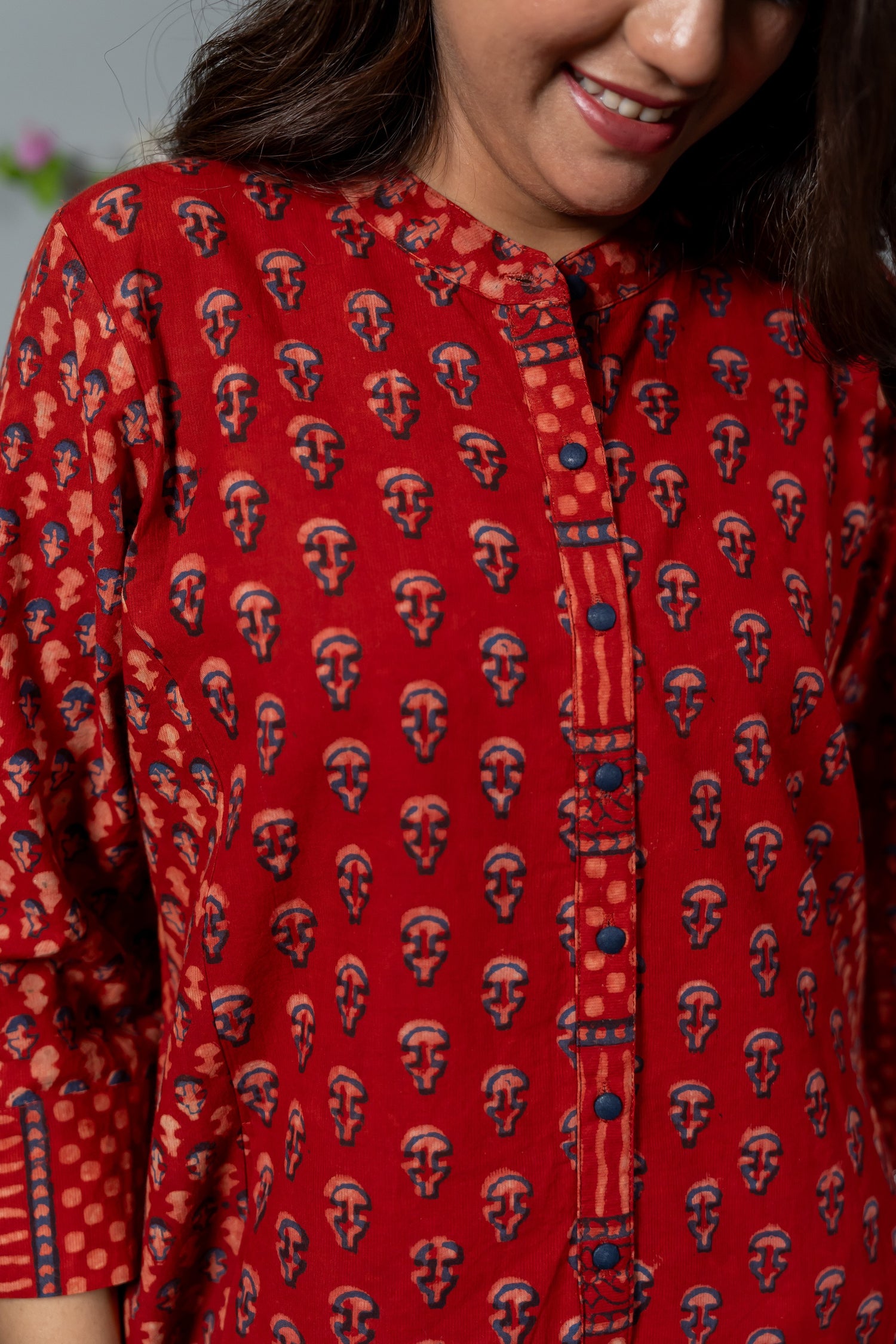 Parat Block Print Mul Cotton Top
