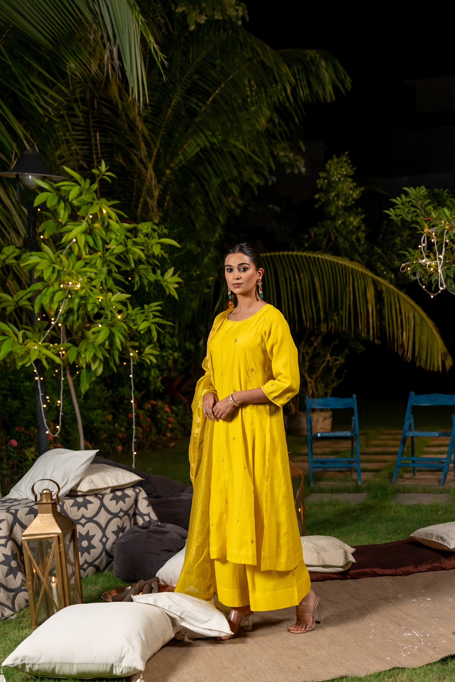Ray Ethnic Ira – Handcrafted Light Chanderi Silk Kurta Set of 3
