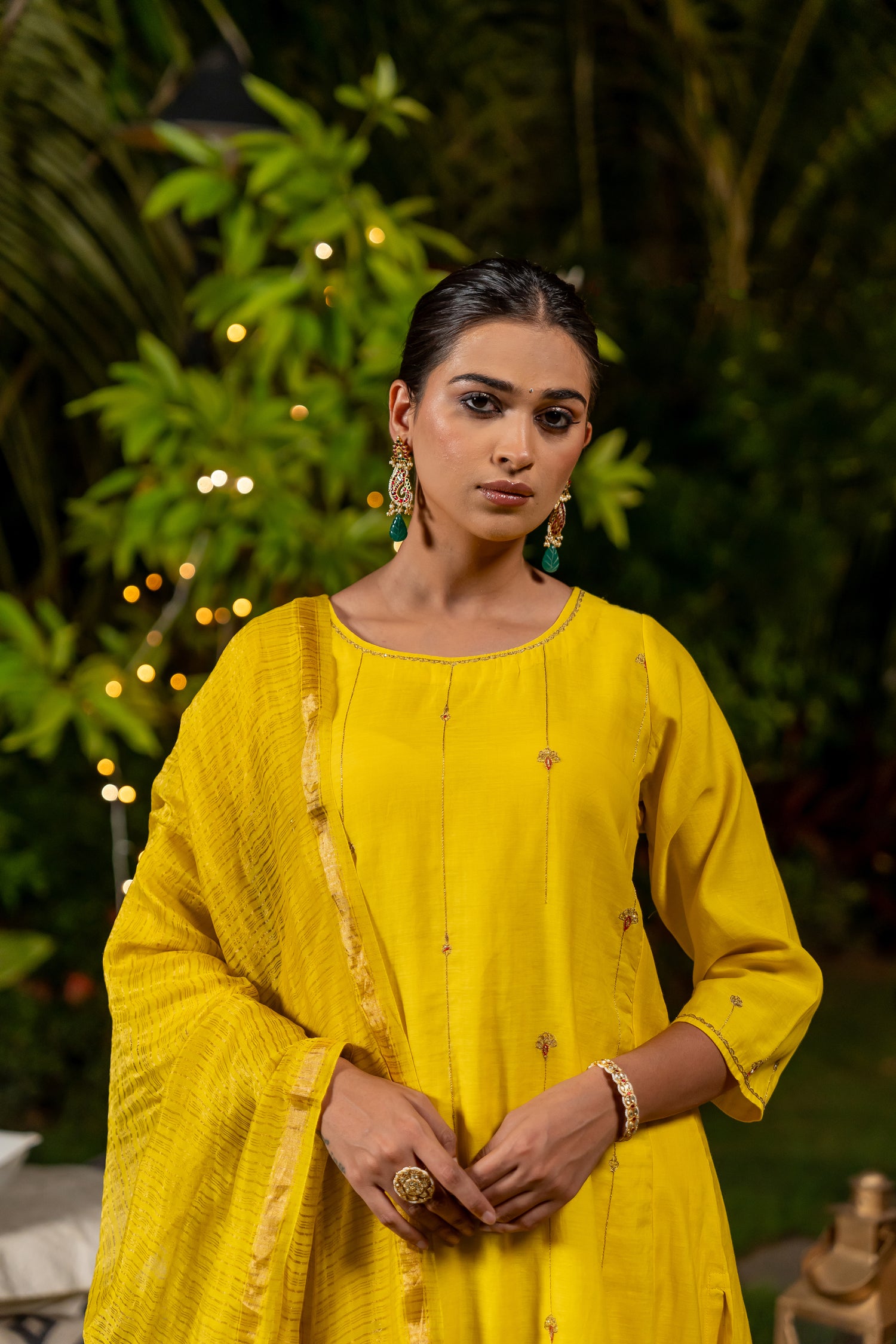 Ray Ethnic Ira – Handcrafted Light Chanderi Silk Kurta Set of 3