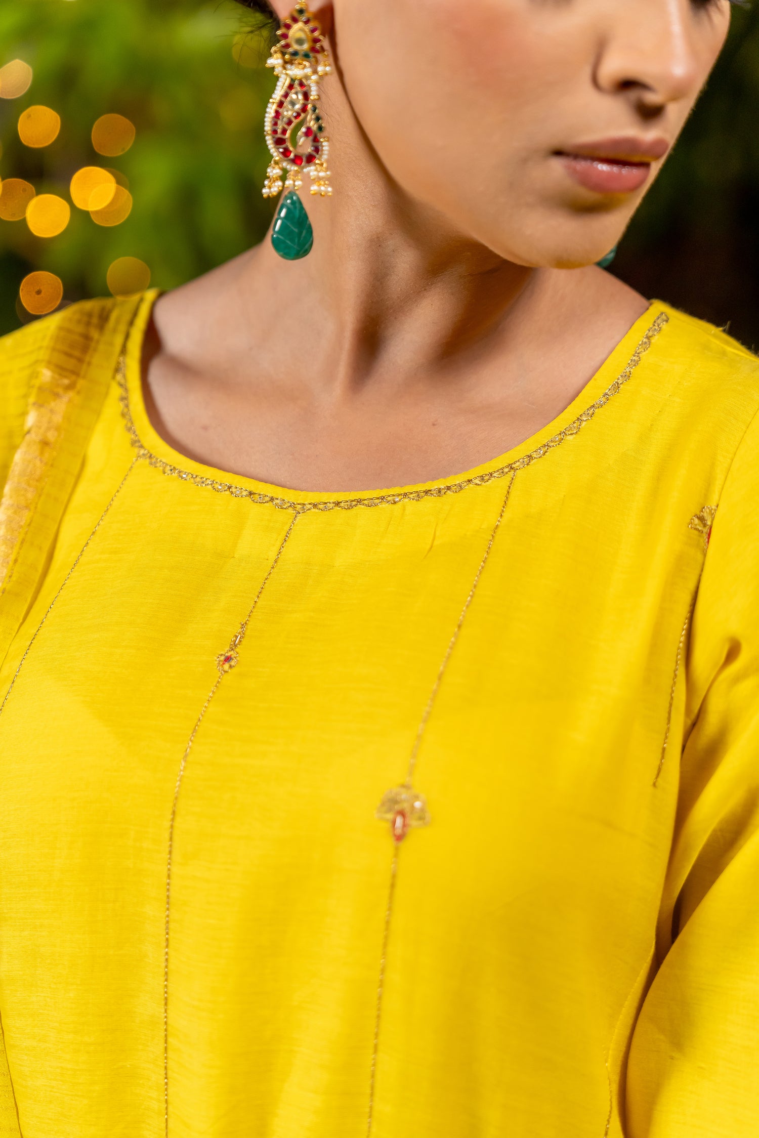 Ray Ethnic Ira – Handcrafted Light Chanderi Silk Kurta Set of 3