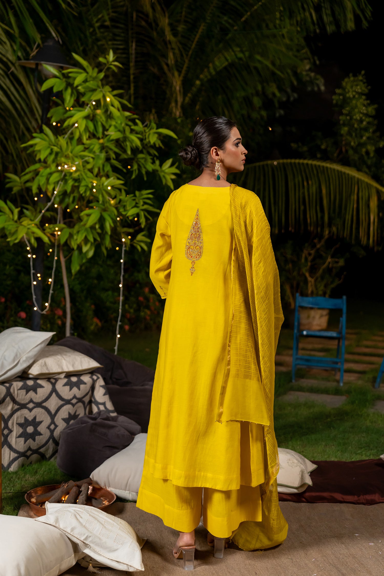 Ray Ethnic Ira – Handcrafted Light Chanderi Silk Kurta Set of 3