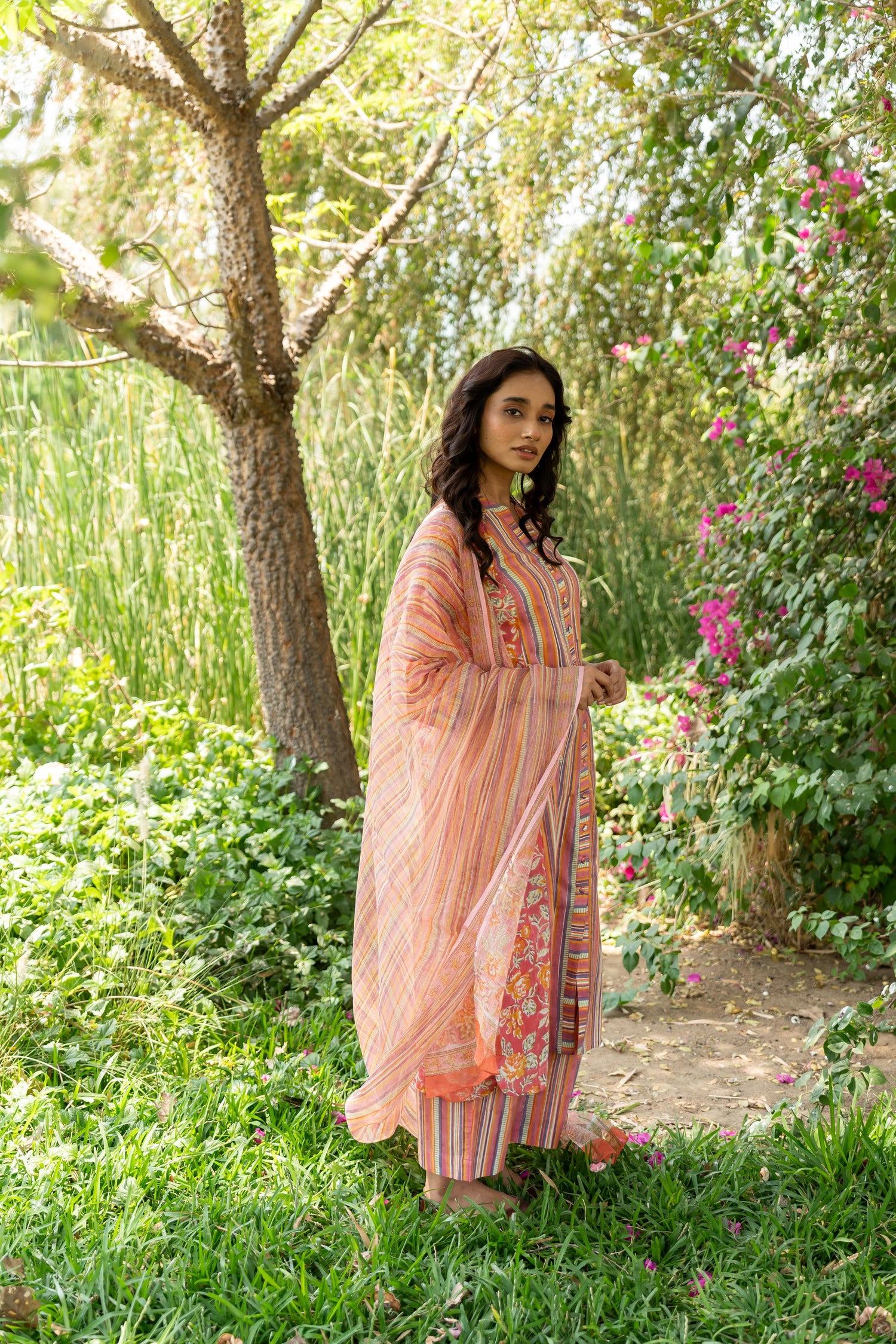 Gul Light Pink Block Print Cotton Set of 2 | Ray-ethnic
