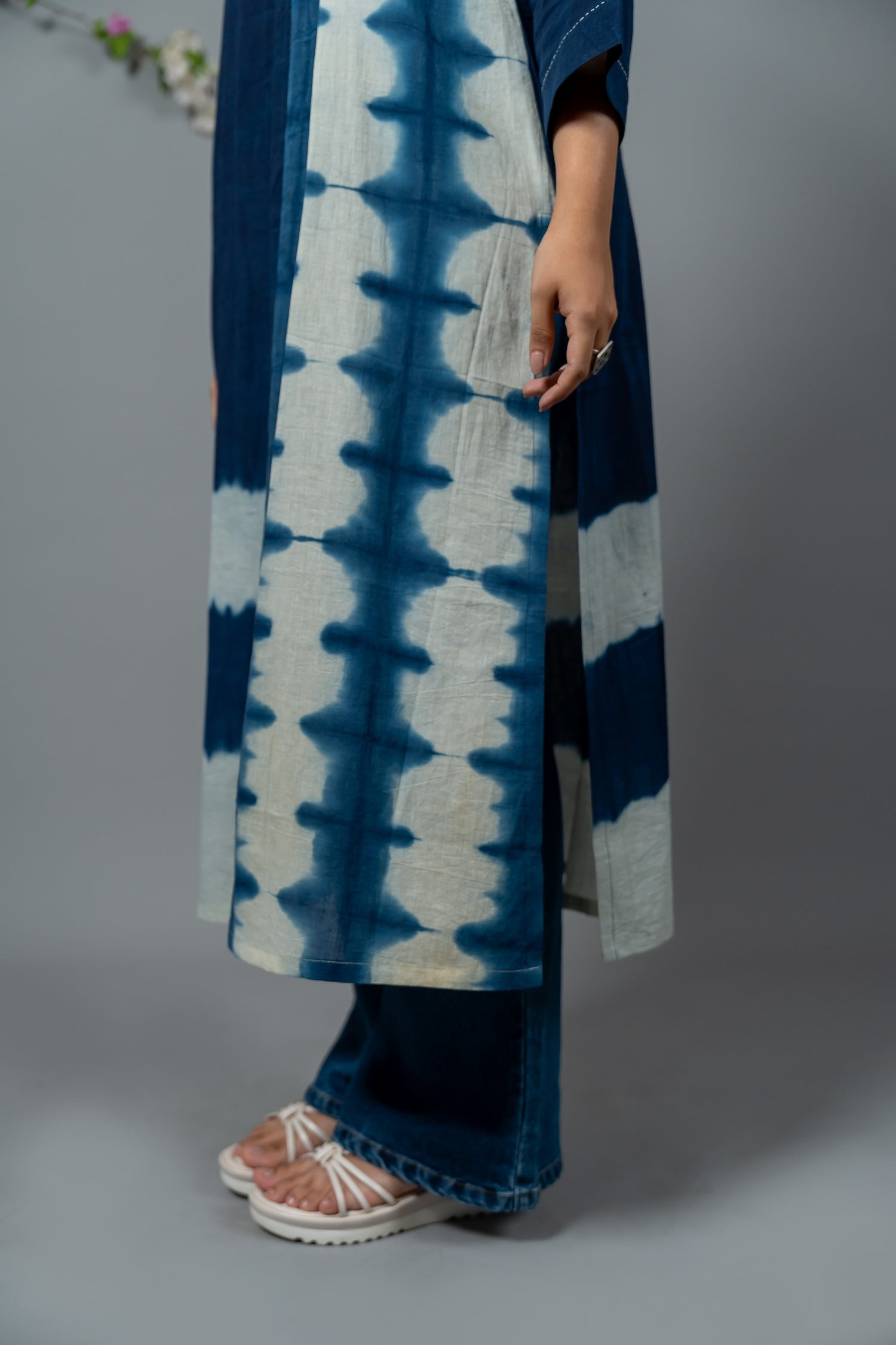 Parat Navy Shibori Mul Cotton Kurta