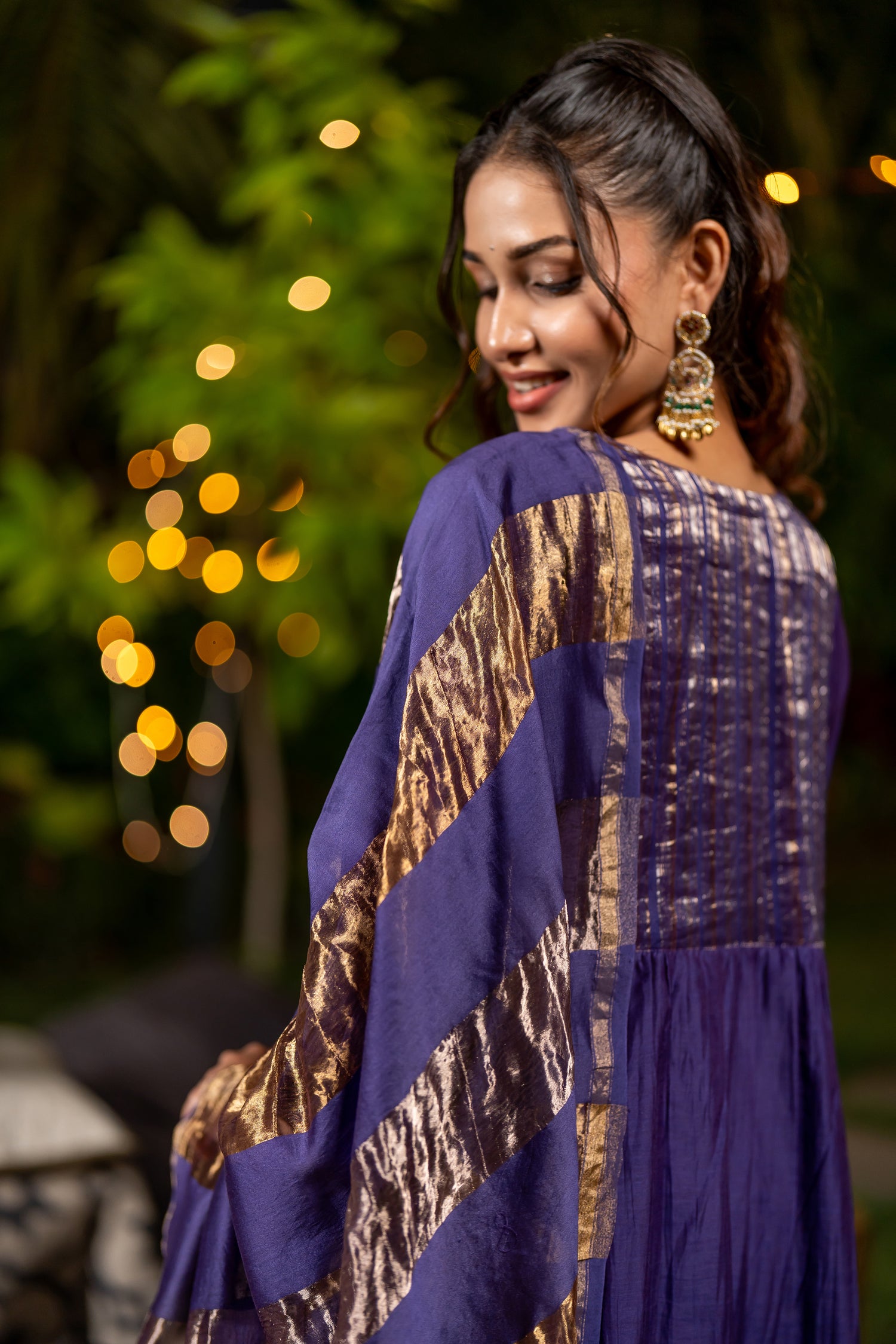 Block-Crafted Mul Chanderi Festive Set of 3 – Ira by Ray Ethnic