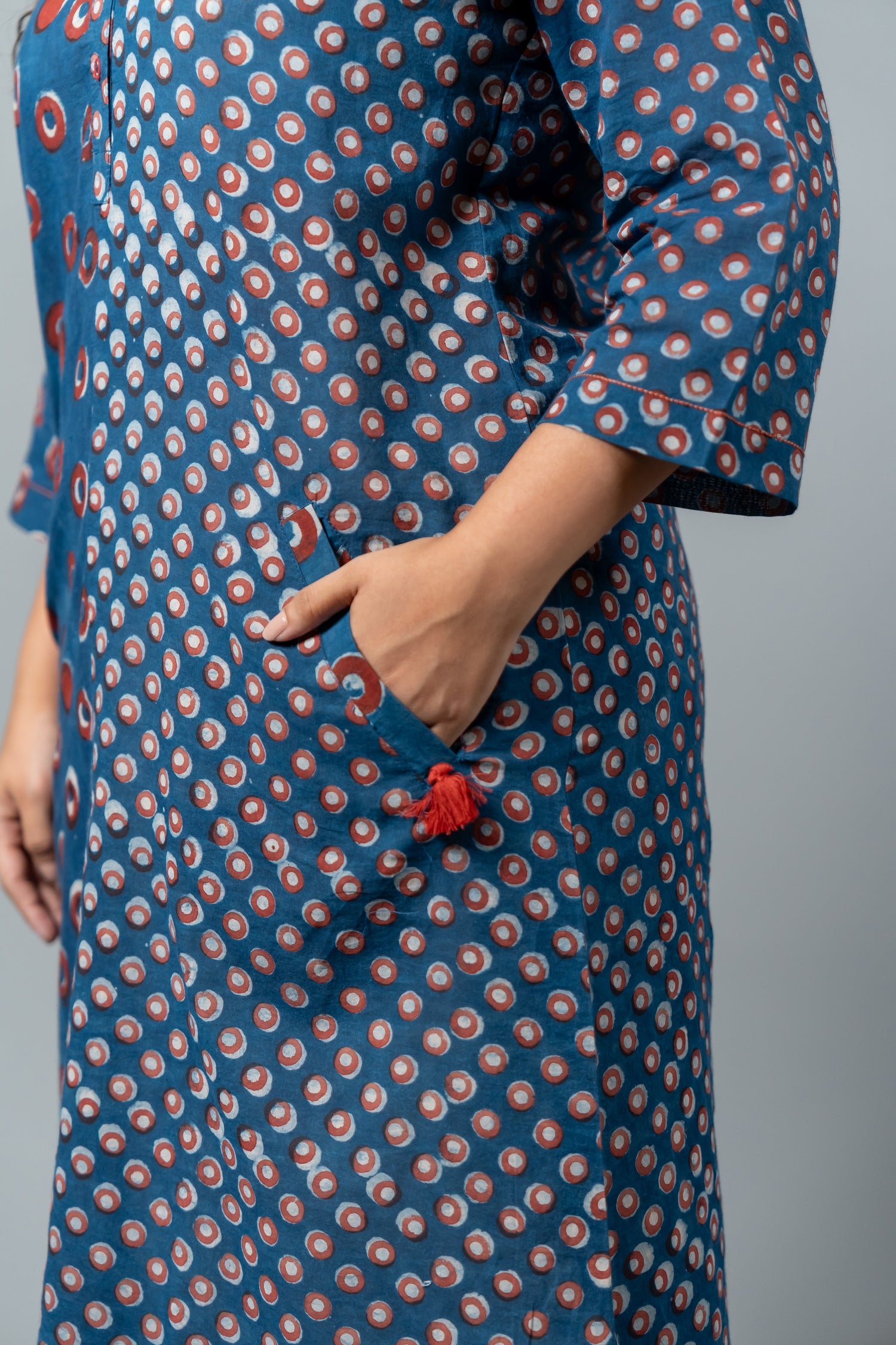 Parat Block Print Mul Cotton Panel Dress