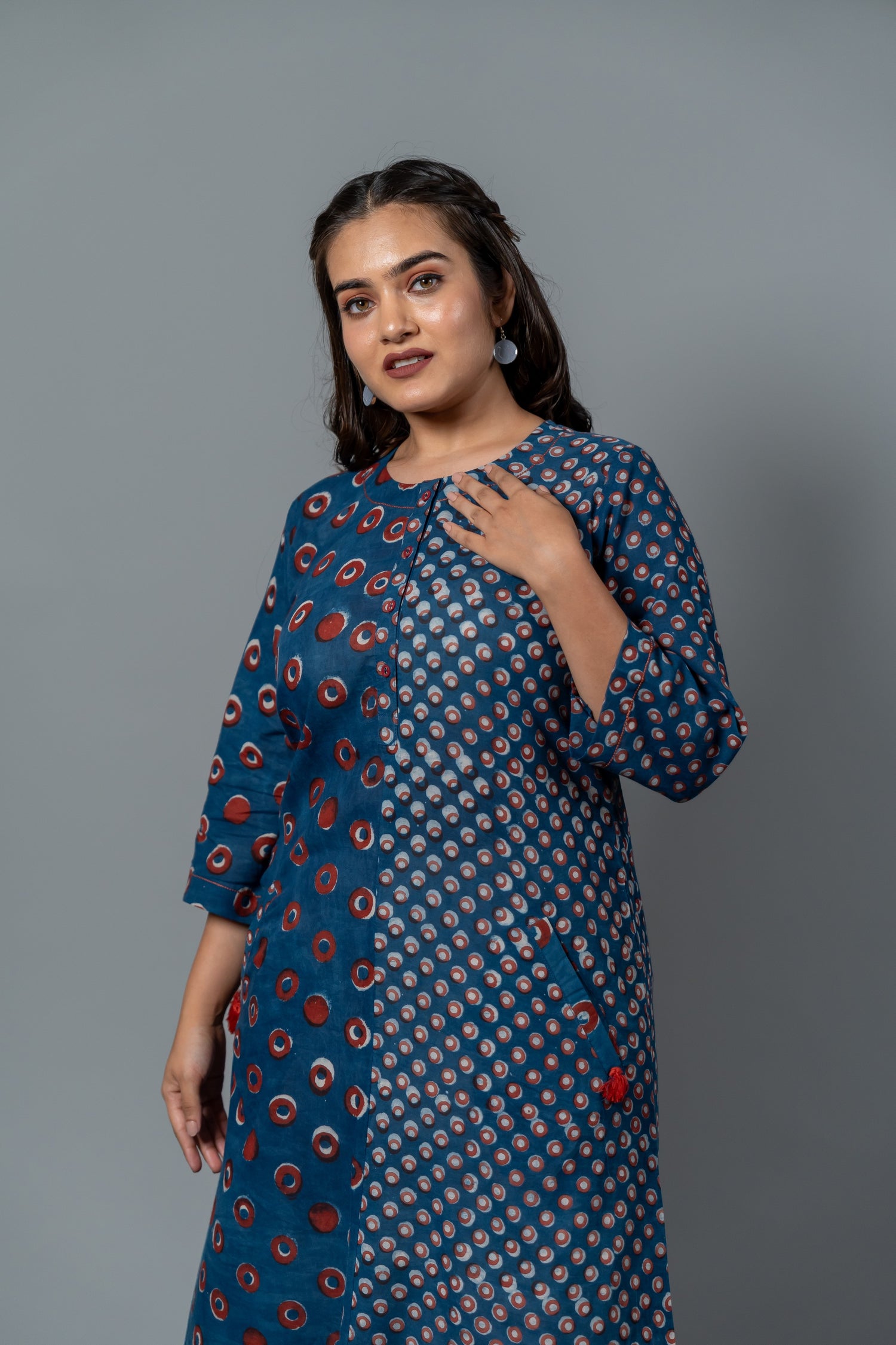 Parat Block Print Mul Cotton Panel Dress