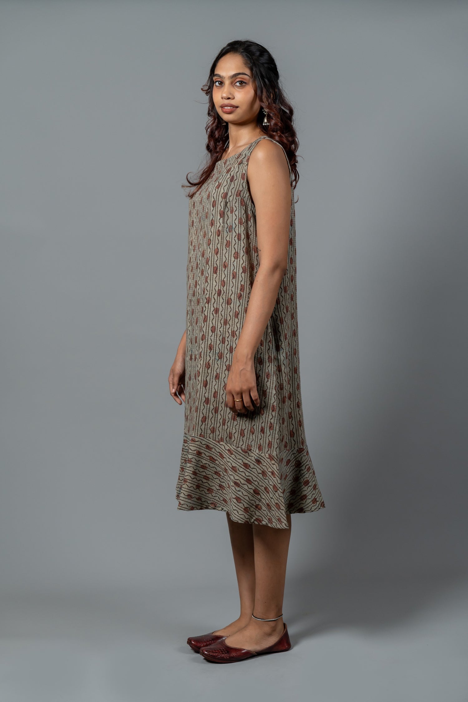 Parat Block Print Mul Cotton Dress