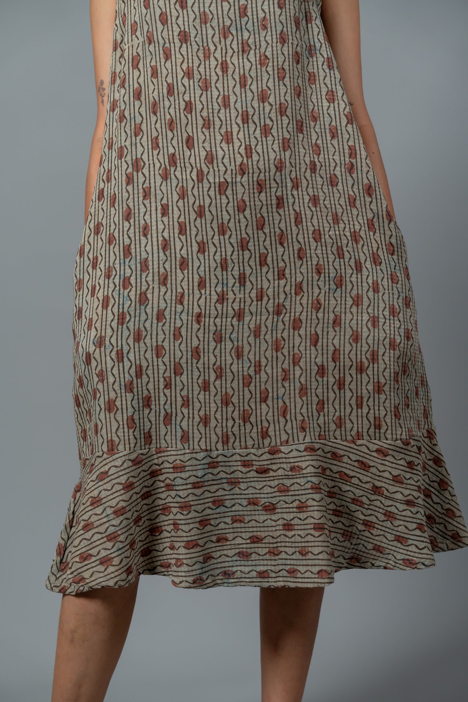 Parat Block Print Mul Cotton Dress