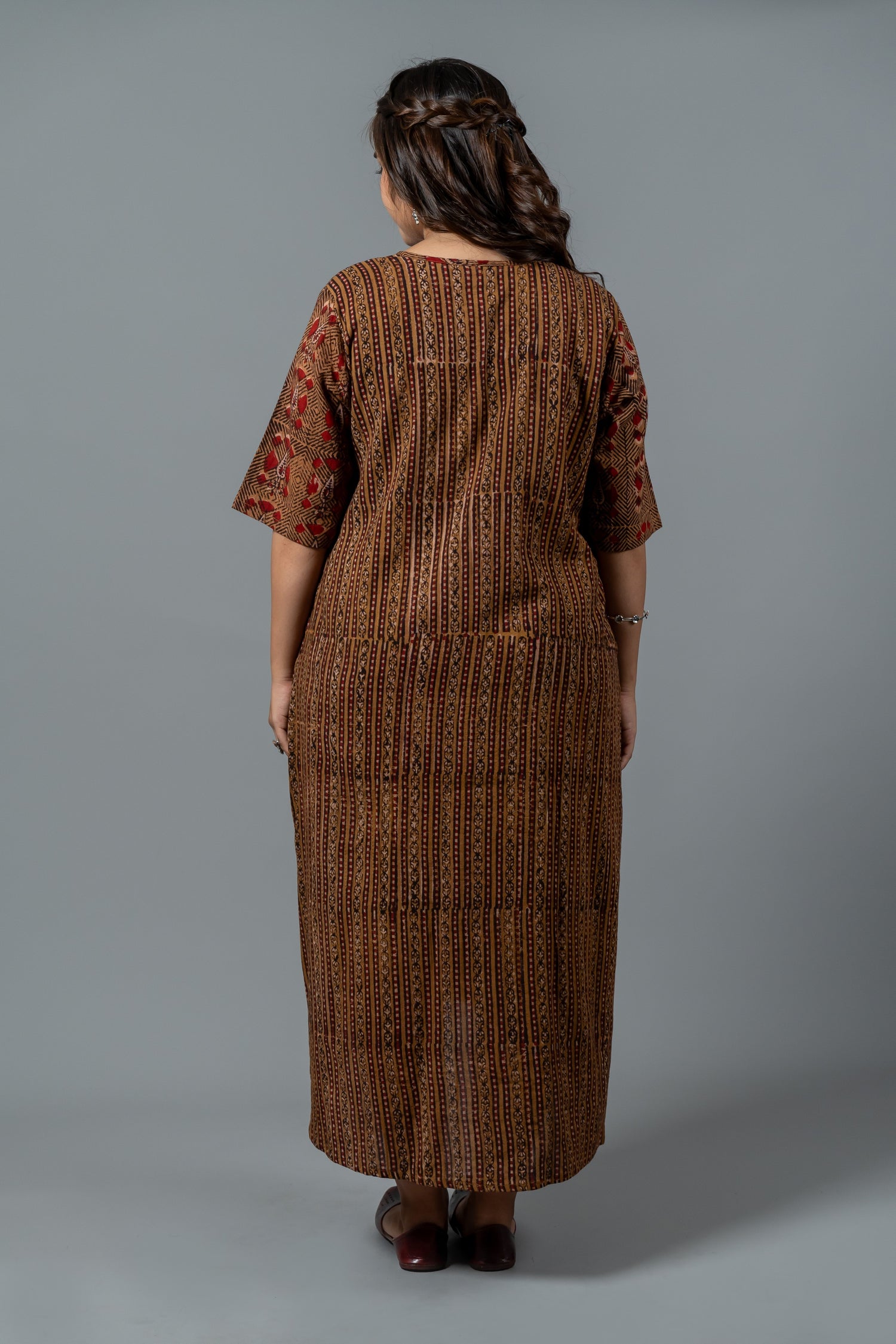 Parat Block Print Mul Cotton Straight Kurta Dress