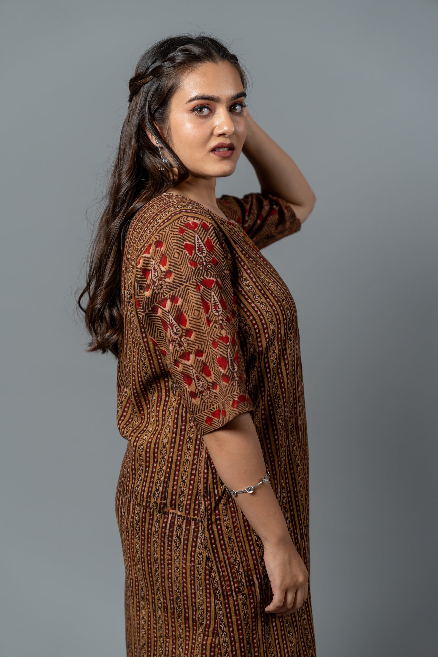Parat Block Print Mul Cotton Straight Kurta Dress