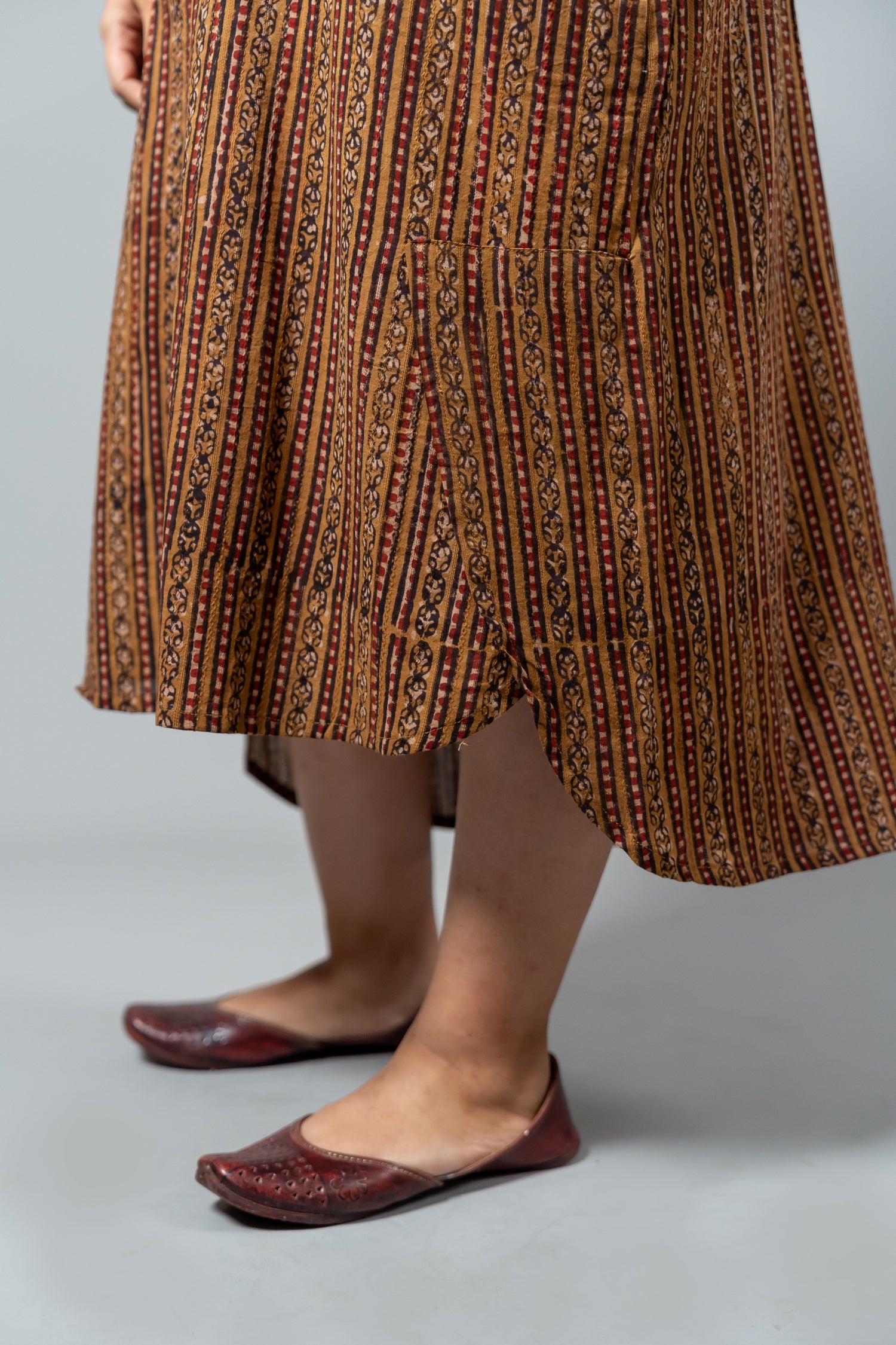 Parat Block Print Mul Cotton Straight Kurta Dress